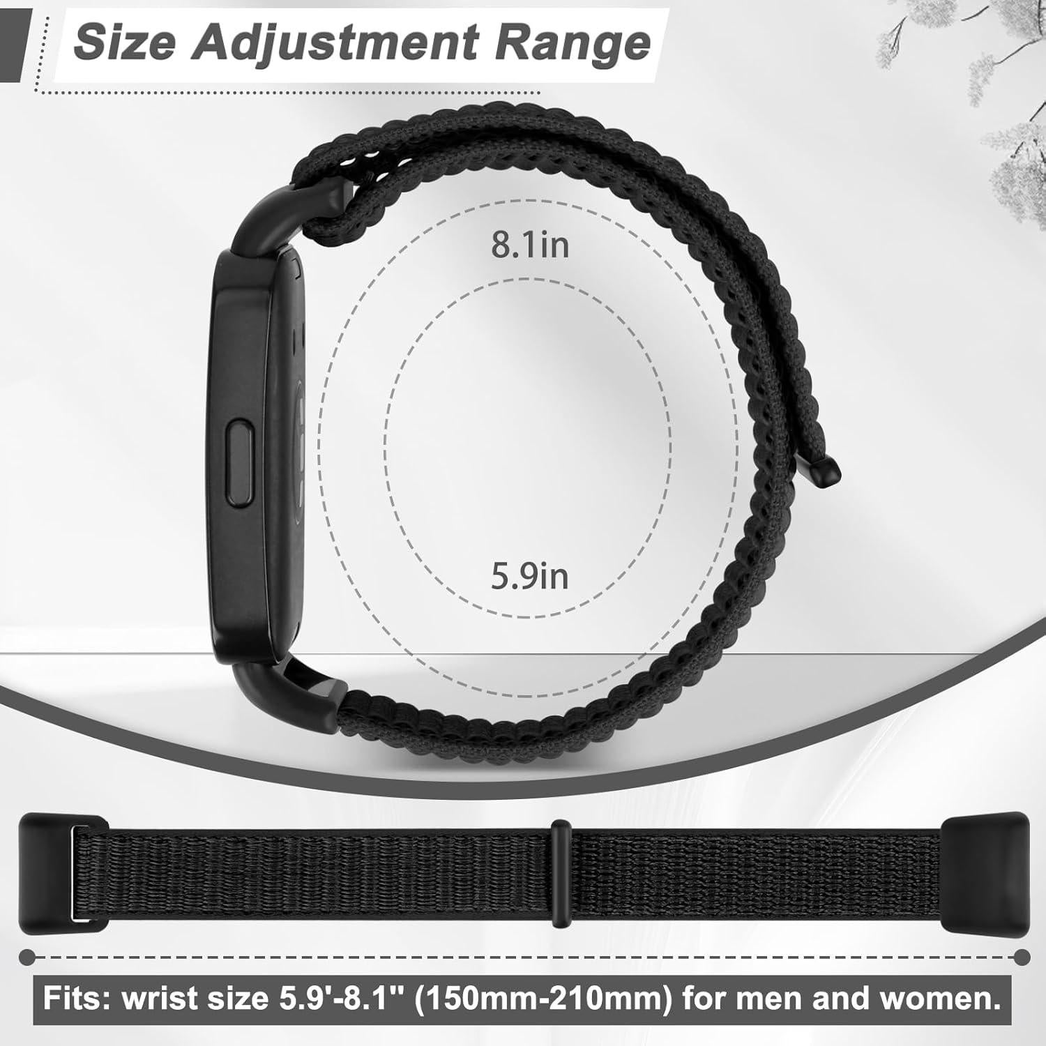 Correas de Reloj de Nailon WNIPH para Huawei Band 10/9/8 - 2 Piezas Ajustables