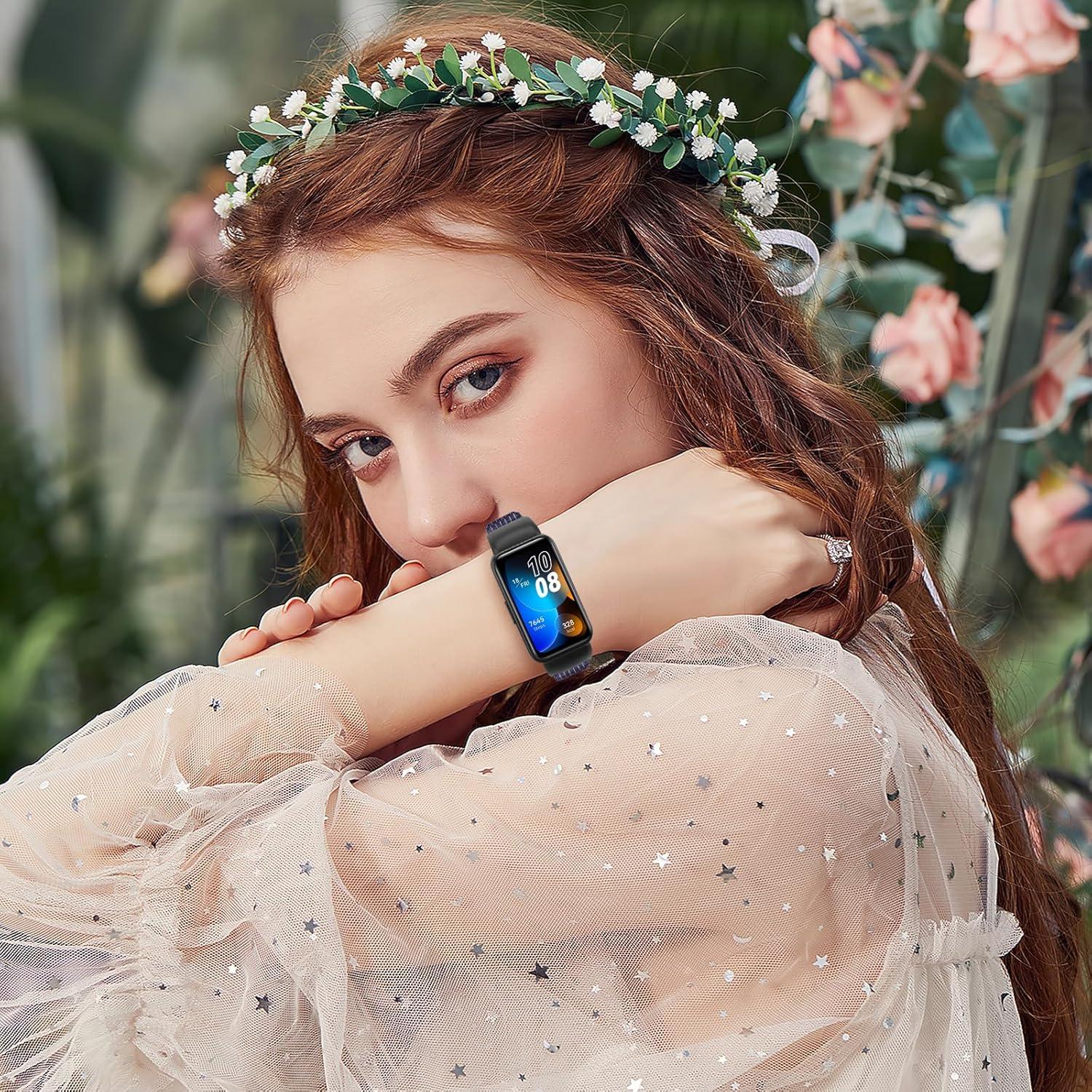 Correas de Reloj de Nailon WNIPH para Huawei Band 10/9/8 - 2 Piezas Ajustables