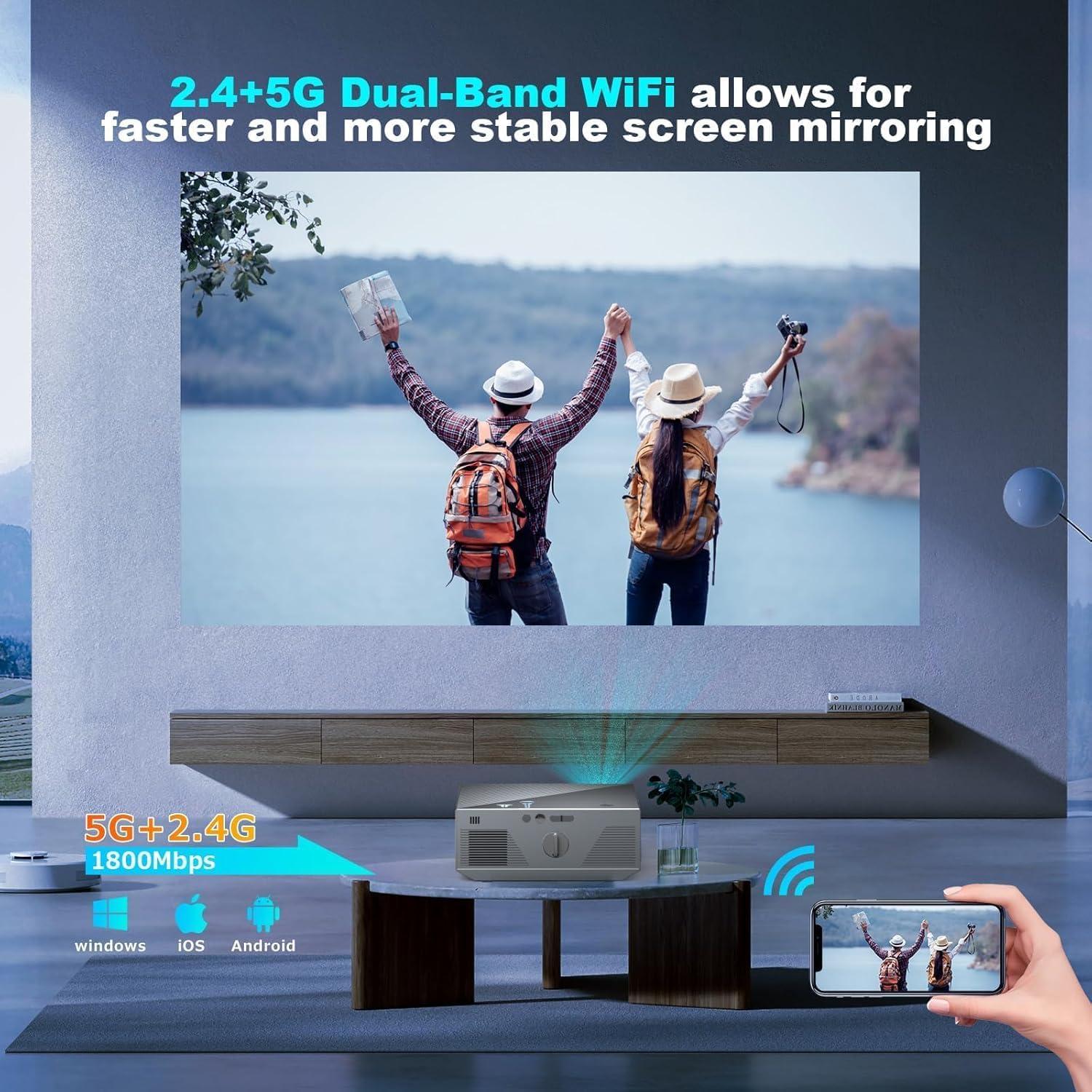 Proyector ZDK Full HD 1080P 20000 Lumens WiFi Bluetooth