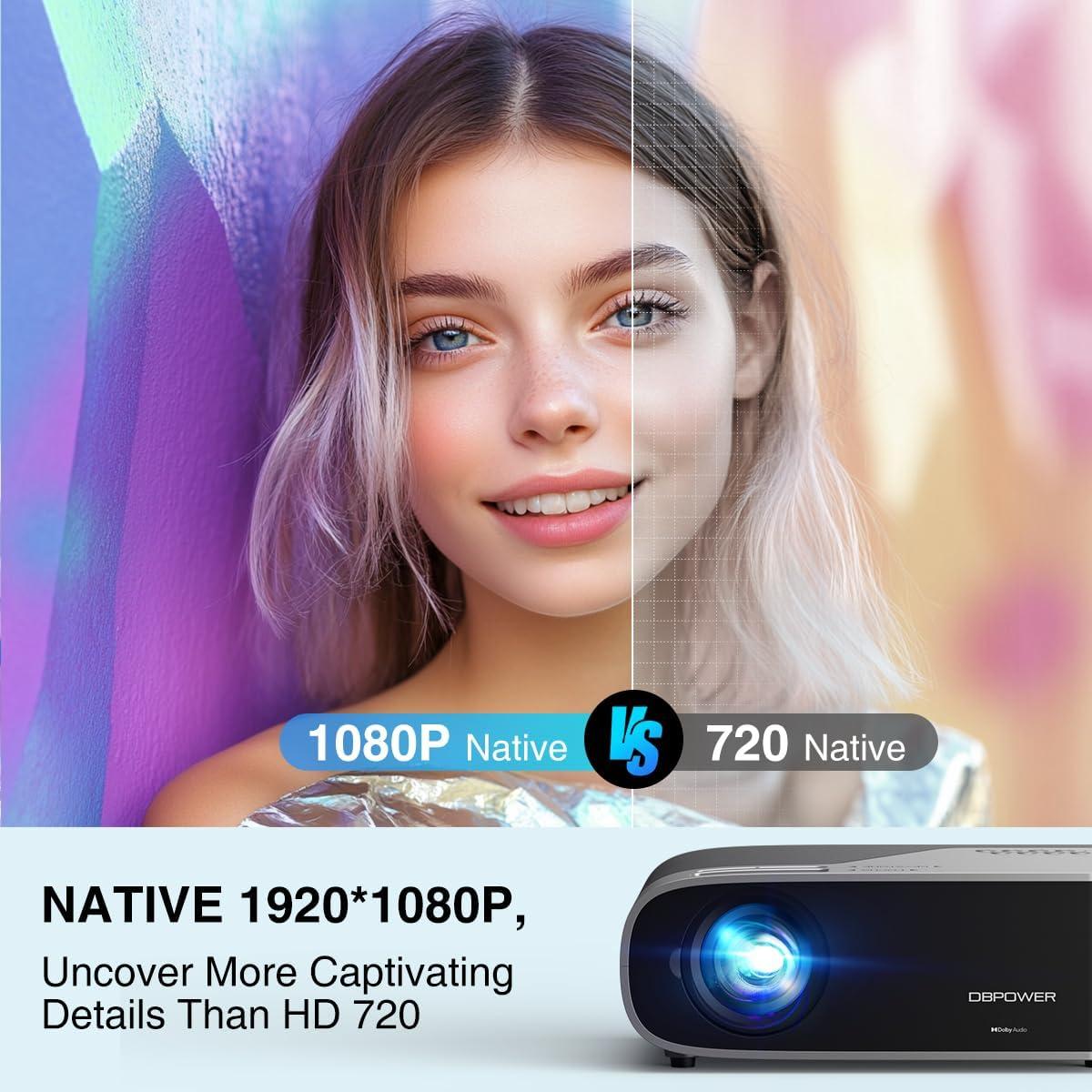 Proyector Inteligente DBPOWER 1080P WiFi Bluetooth 5.2 300 ANSI