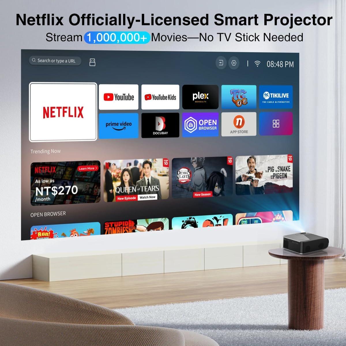 Proyector Inteligente DBPOWER 1080P WiFi Bluetooth 5.2 300 ANSI