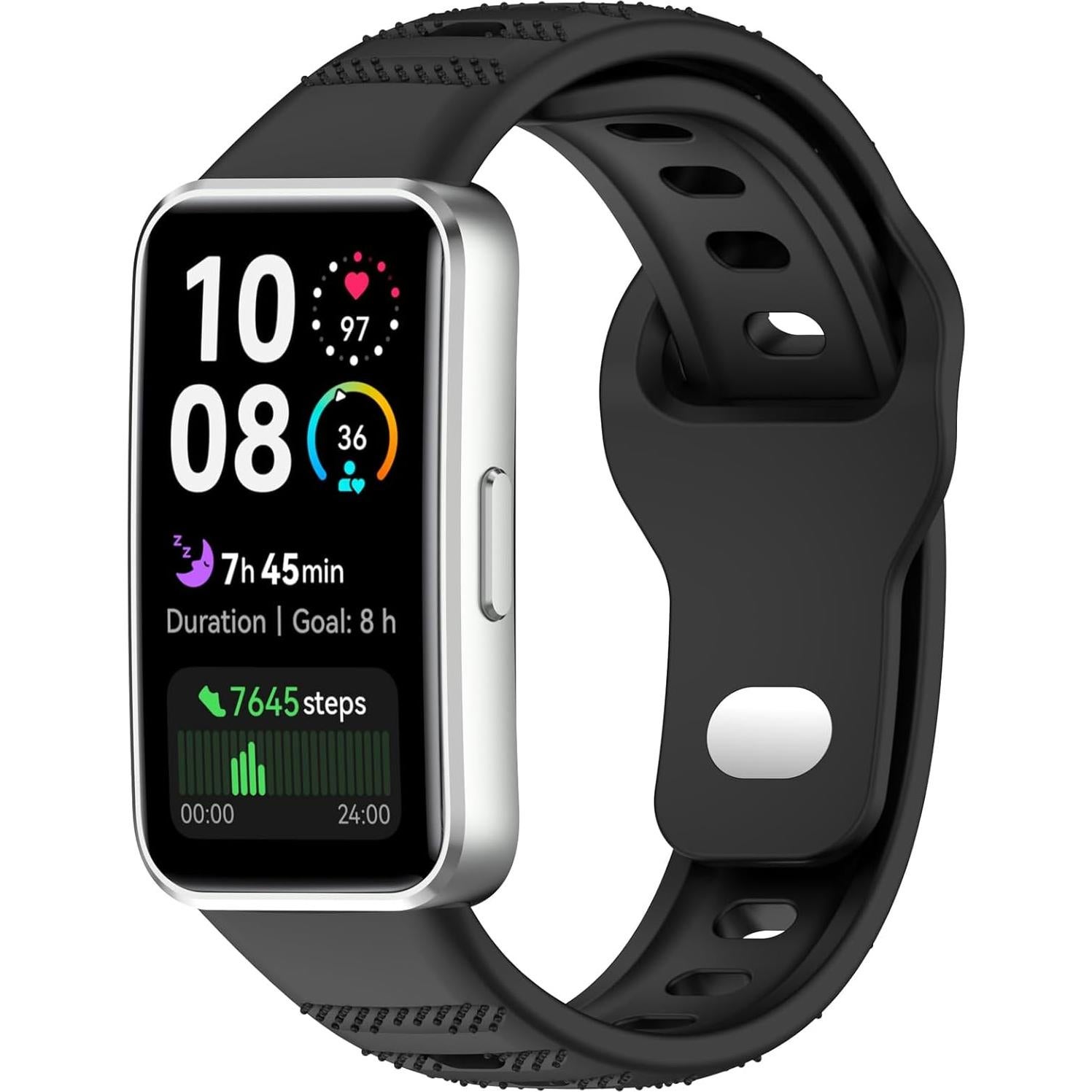 Correa de Reemplazo LOKEKE para Huawei Band 10/9/8 - Silicona Negra