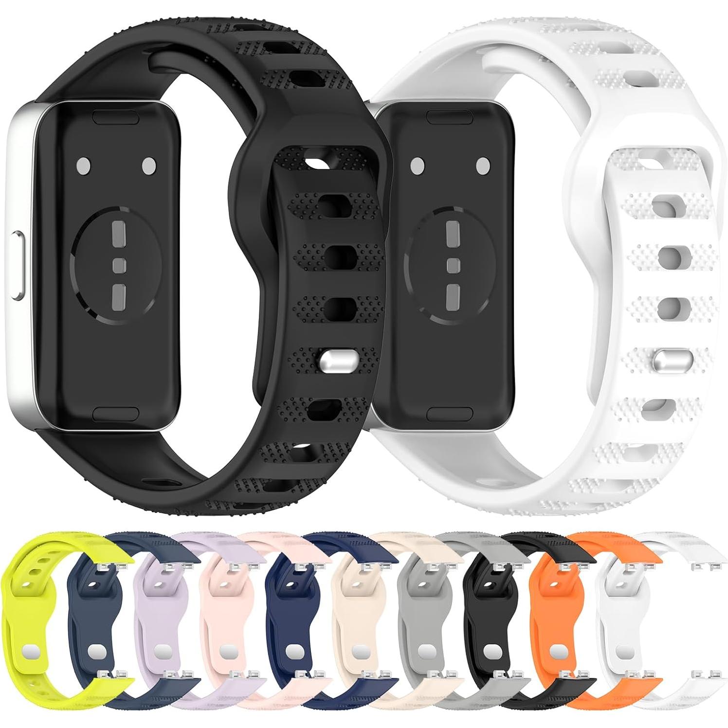 Correa de Reemplazo LOKEKE para Huawei Band 10/9/8 - Silicona Negra