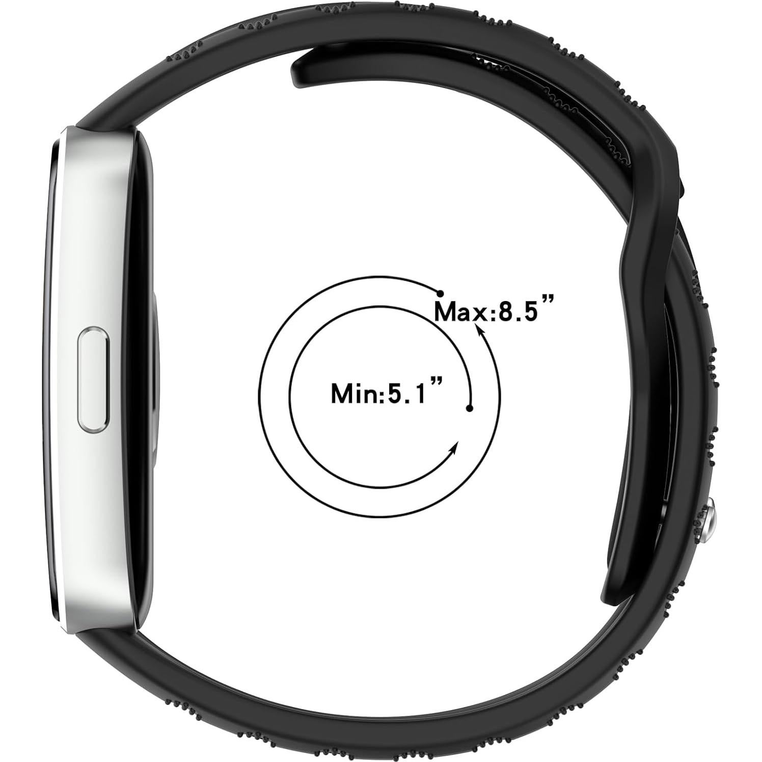 Correa de Reemplazo LOKEKE para Huawei Band 10/9/8 - Silicona Negra