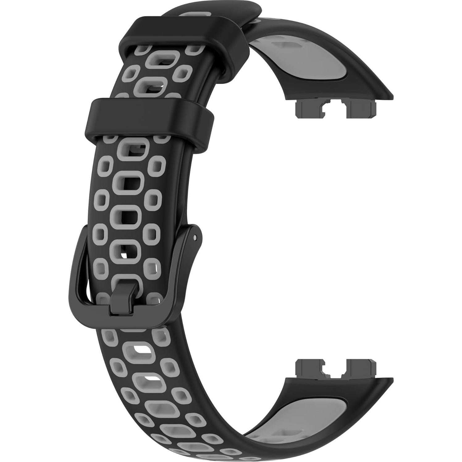 Correa de Silicona Transpirable para Huawei Band 10/9/8 - Negro/Gris