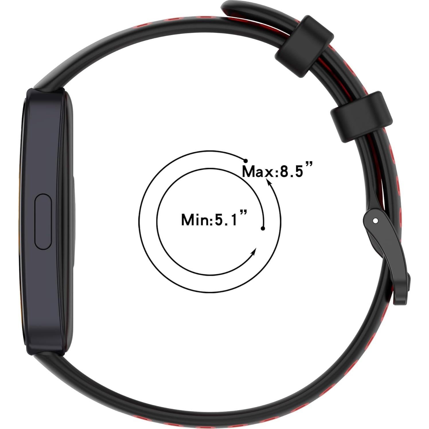 Correa de Silicona Transpirable para Huawei Band 10/9/8 - Negro/Gris