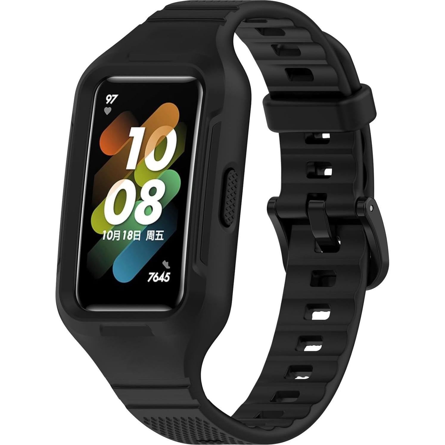 Correa de Reemplazo LOKEKE para Huawei Band 10/9/8/7 - TPE Negro