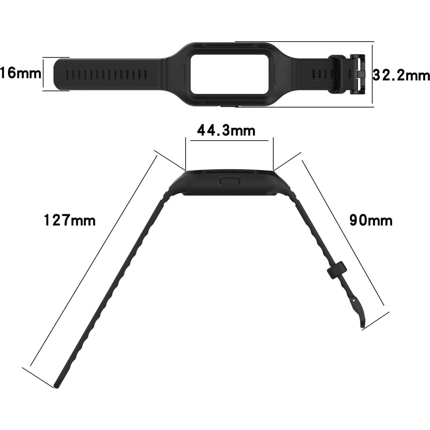 Correa de Reemplazo LOKEKE para Huawei Band 10/9/8/7 - TPE Negro