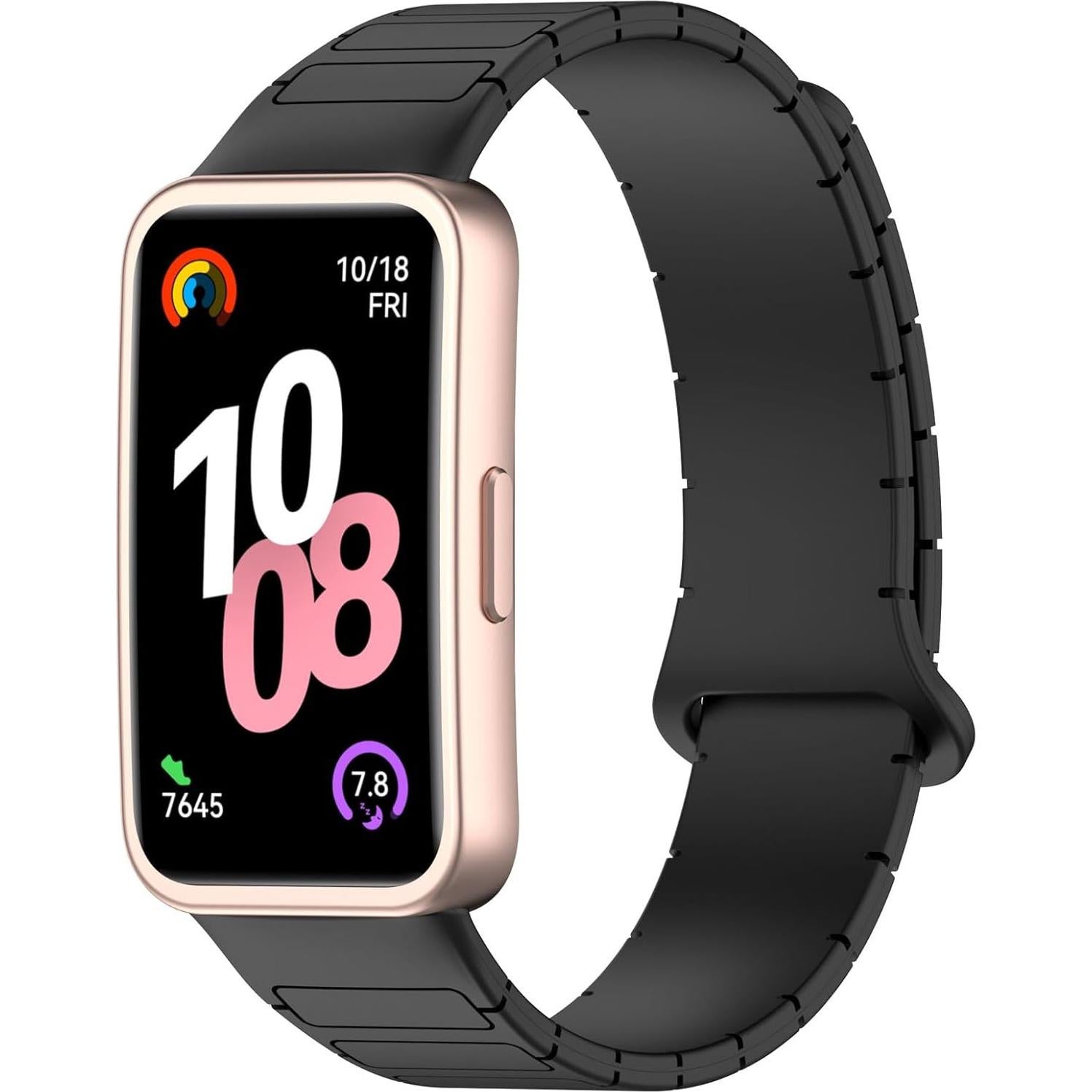 Correa de Reemplazo LOKEKE para Huawei Band 10/9/8 - Silicona Negra