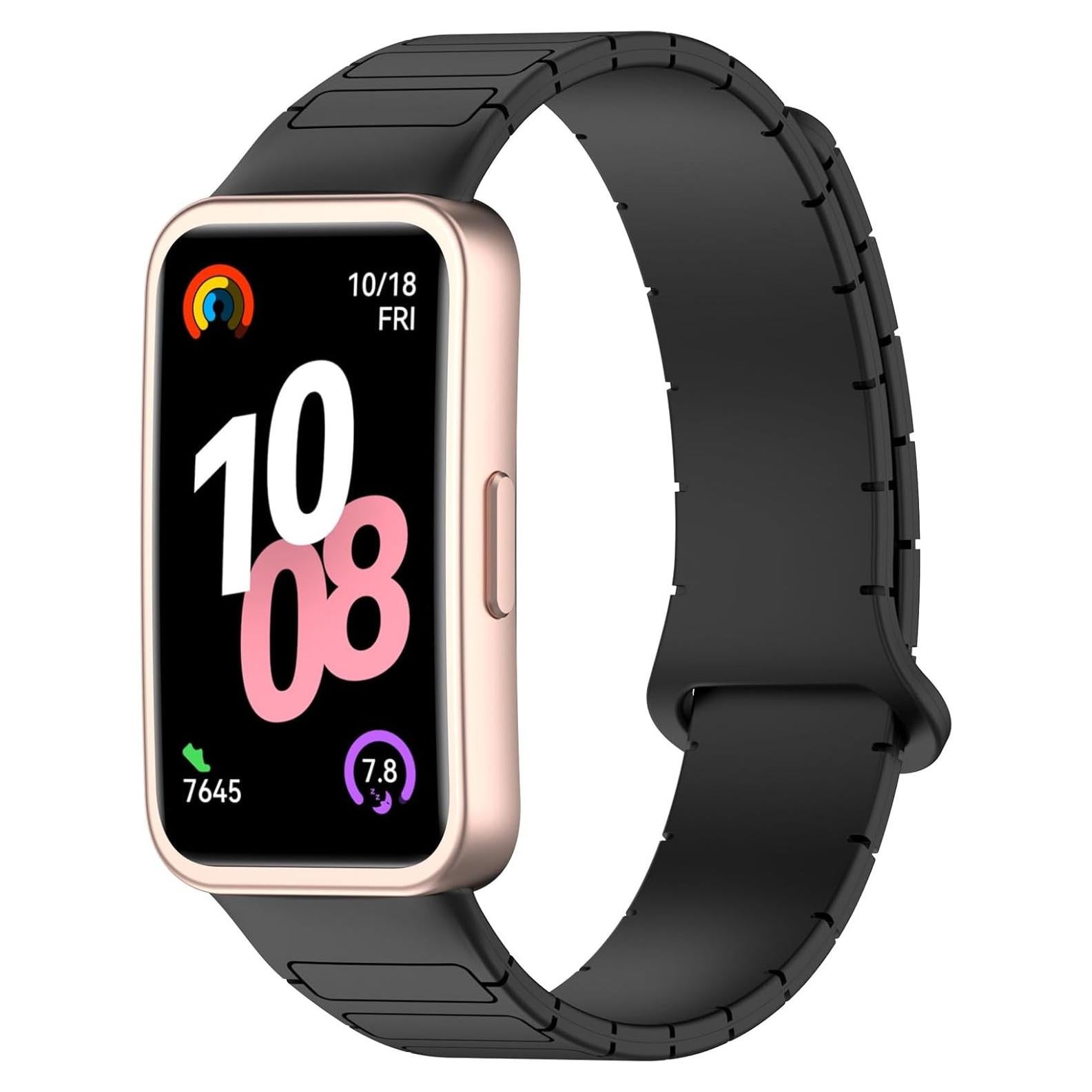 Correa de Silicona Ajustable AWADUO para Huawei Band 10/9/8 - Negro