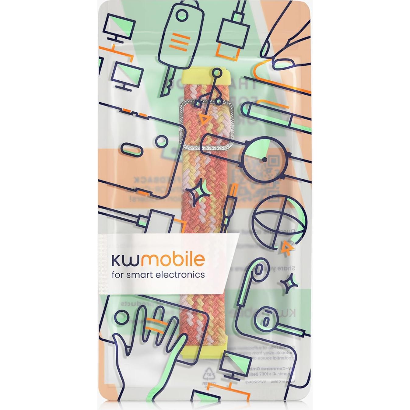 Correa de Nylon Ajustable kwmobile para Huawei Band 7 - Naranja