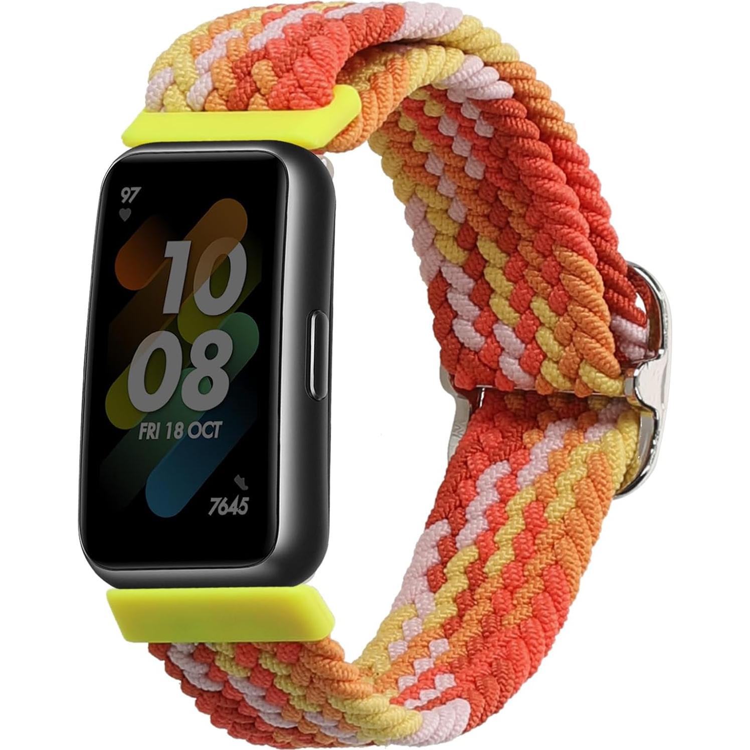 Correa de Nylon Ajustable kwmobile para Huawei Band 7 - Naranja