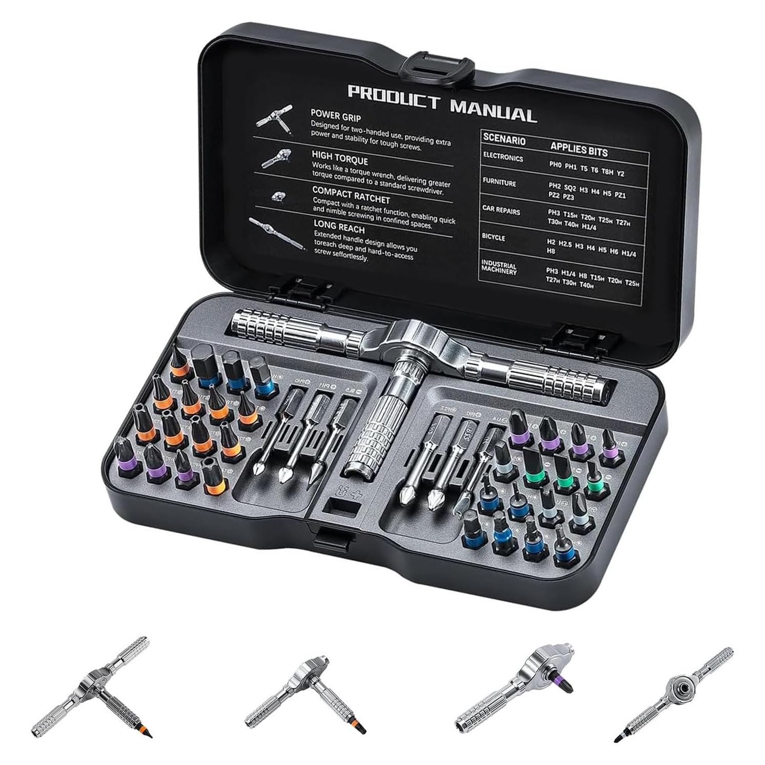 Juego de Destornilladores Magnéticos 40-en-1 LeCoirrax S2