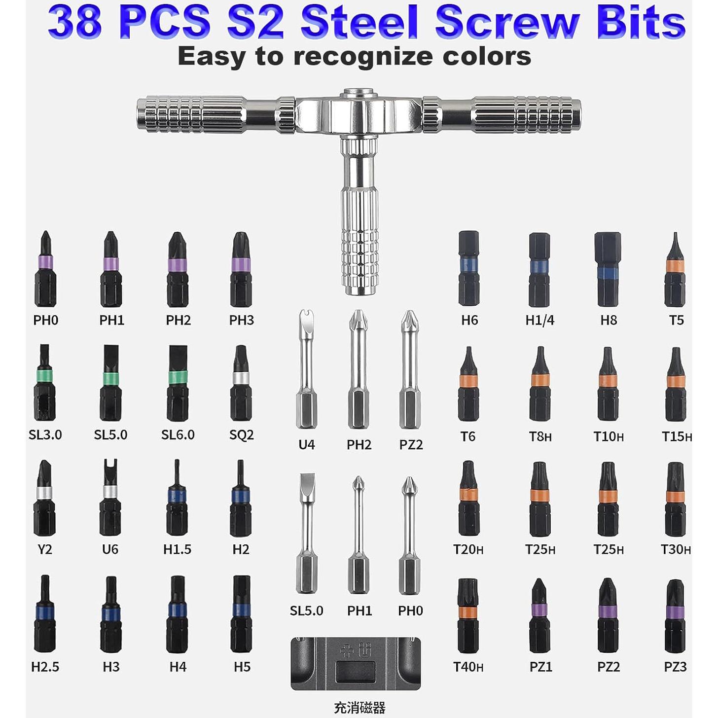 Juego de Destornilladores Magnéticos 40-en-1 LeCoirrax S2