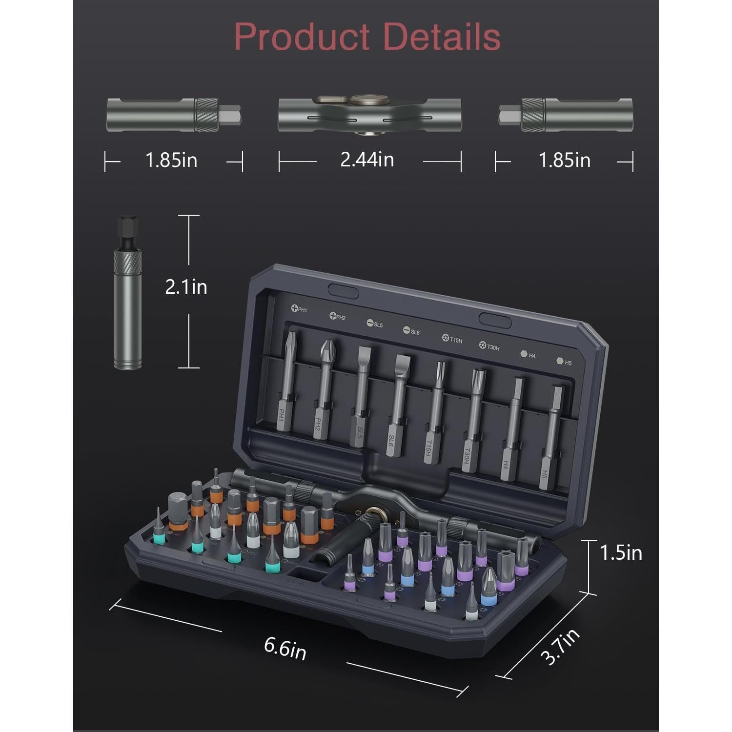 Juego de Destornilladores de Carraca LOFICOPER 42 en 1 Magnéticos