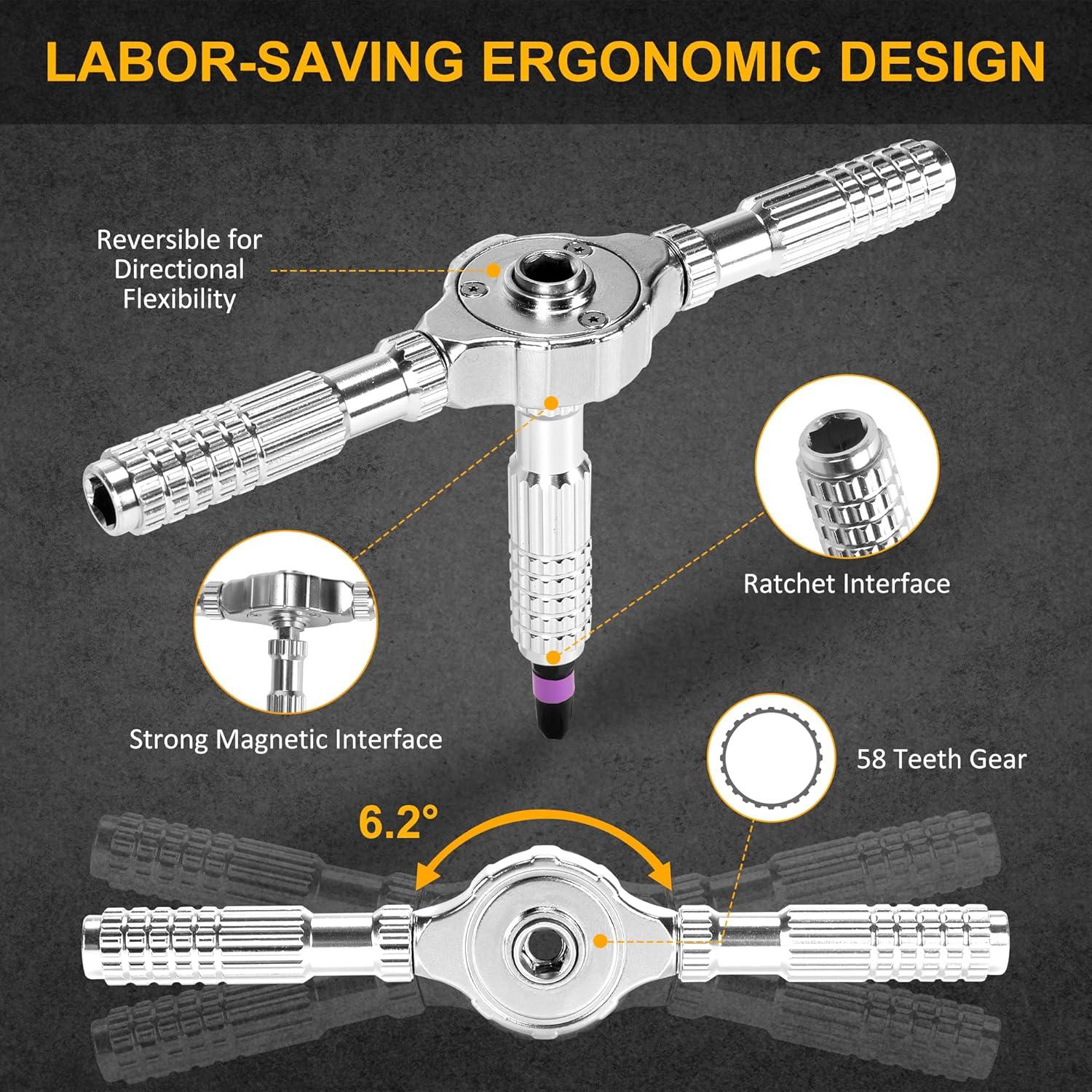 Juego de Destornillador Magnético 40 en 1 ELEAD con Mango Desmontable