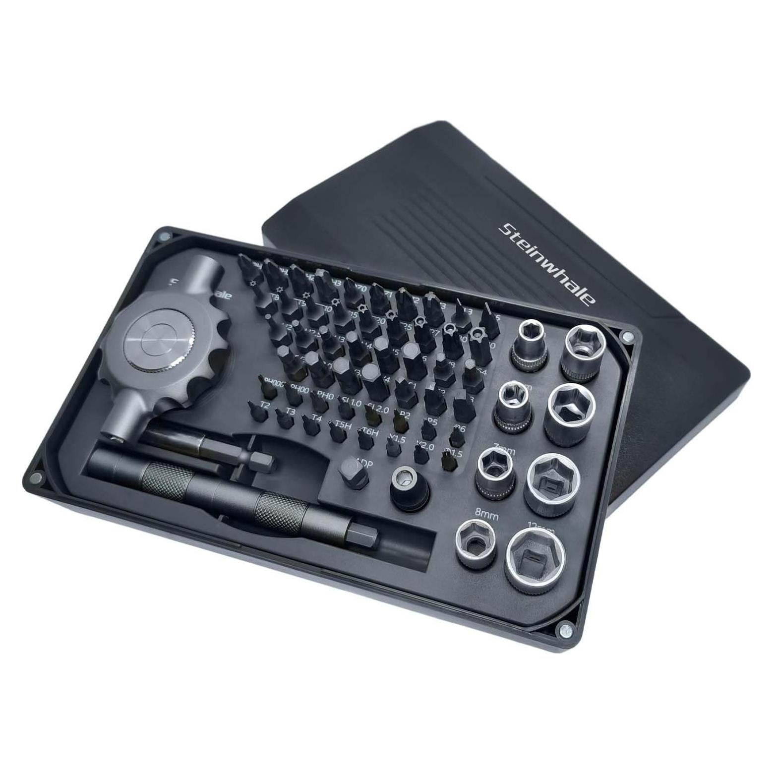 Juego de Destornillador Ratchet Sin Engranaje Steinwhale 64 Piezas