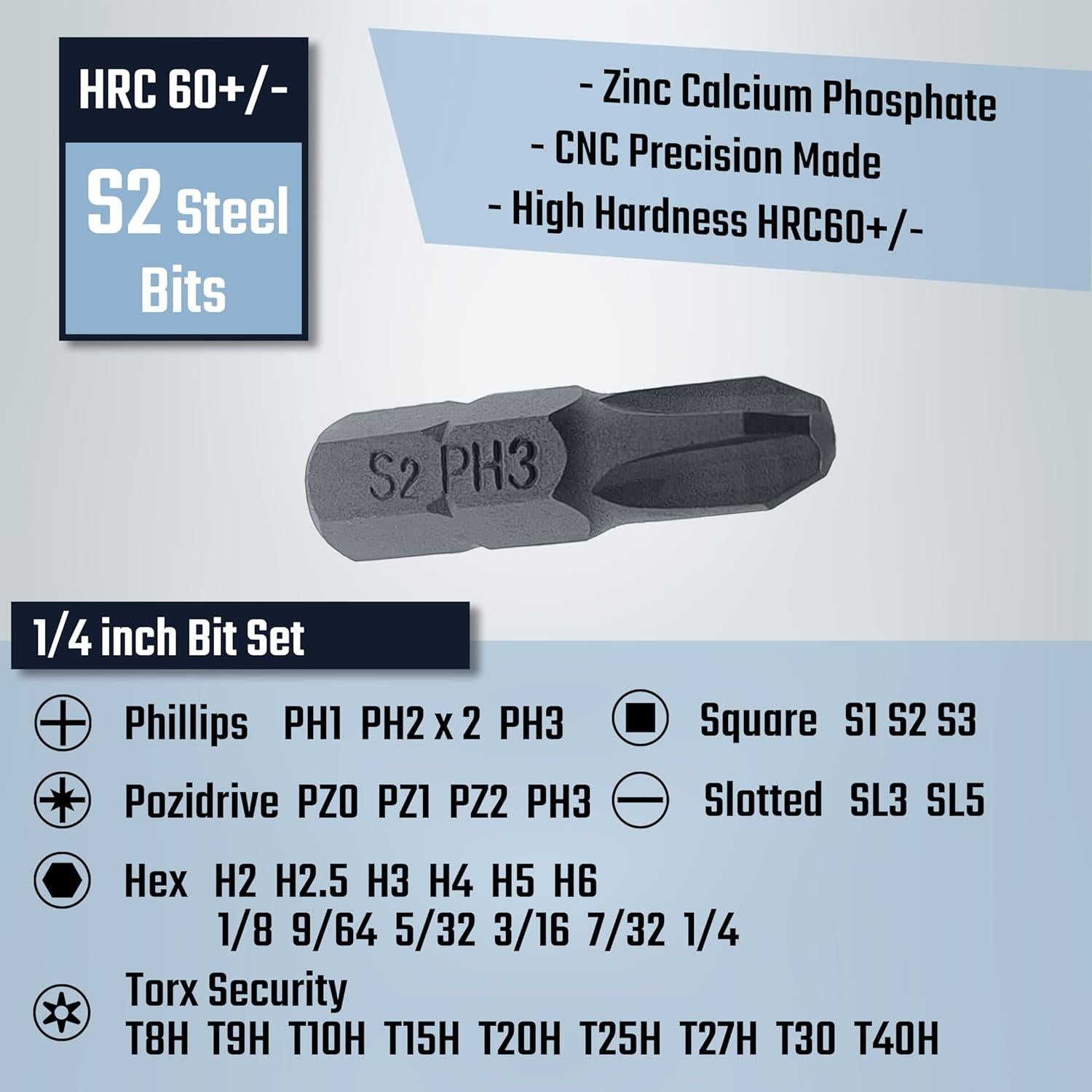 Juego de Destornillador Ratchet Sin Engranaje Steinwhale 64 Piezas