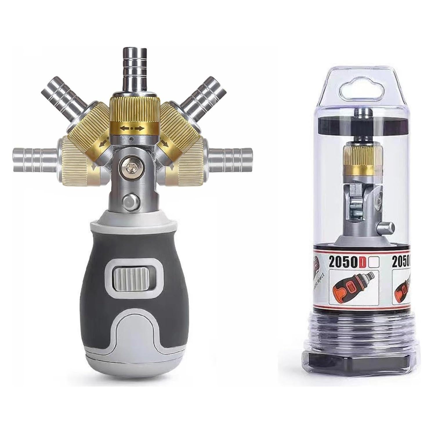Destornillador 8 en 1 Geokin con Trinquete y Cabezas Intercambiables