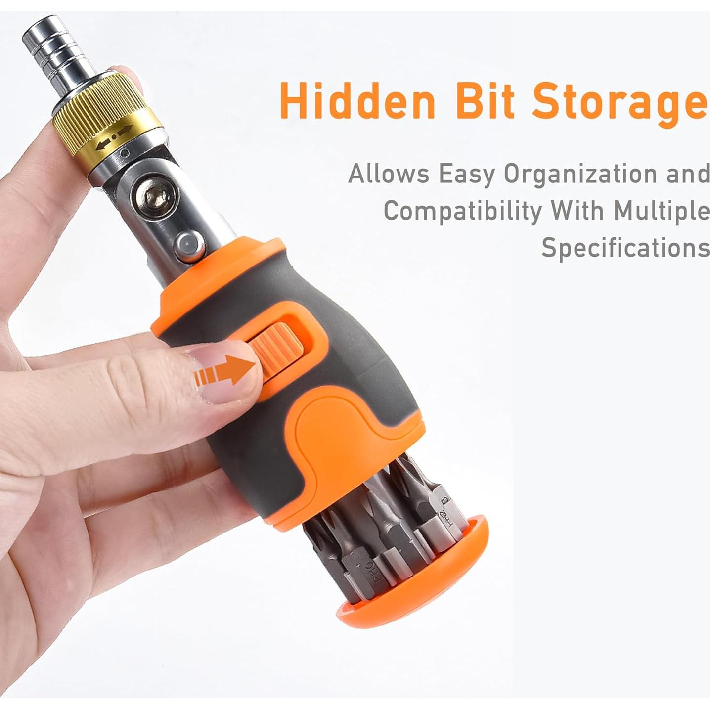 Destornillador 8 en 1 Geokin con Trinquete y Cabezas Intercambiables