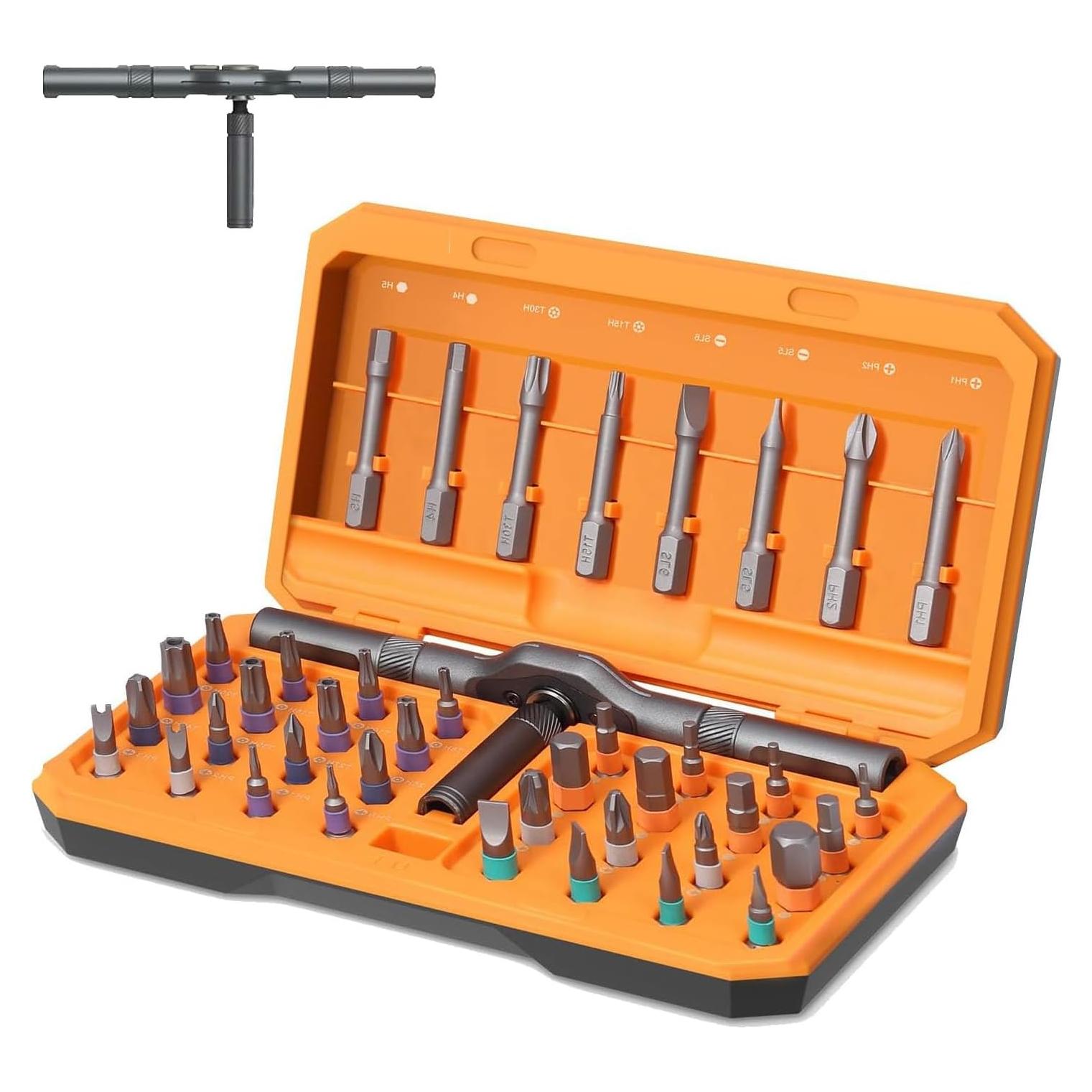 Juego de Destornilladores Magnéticos Criacr 42 en 1 con Mango de Carraca