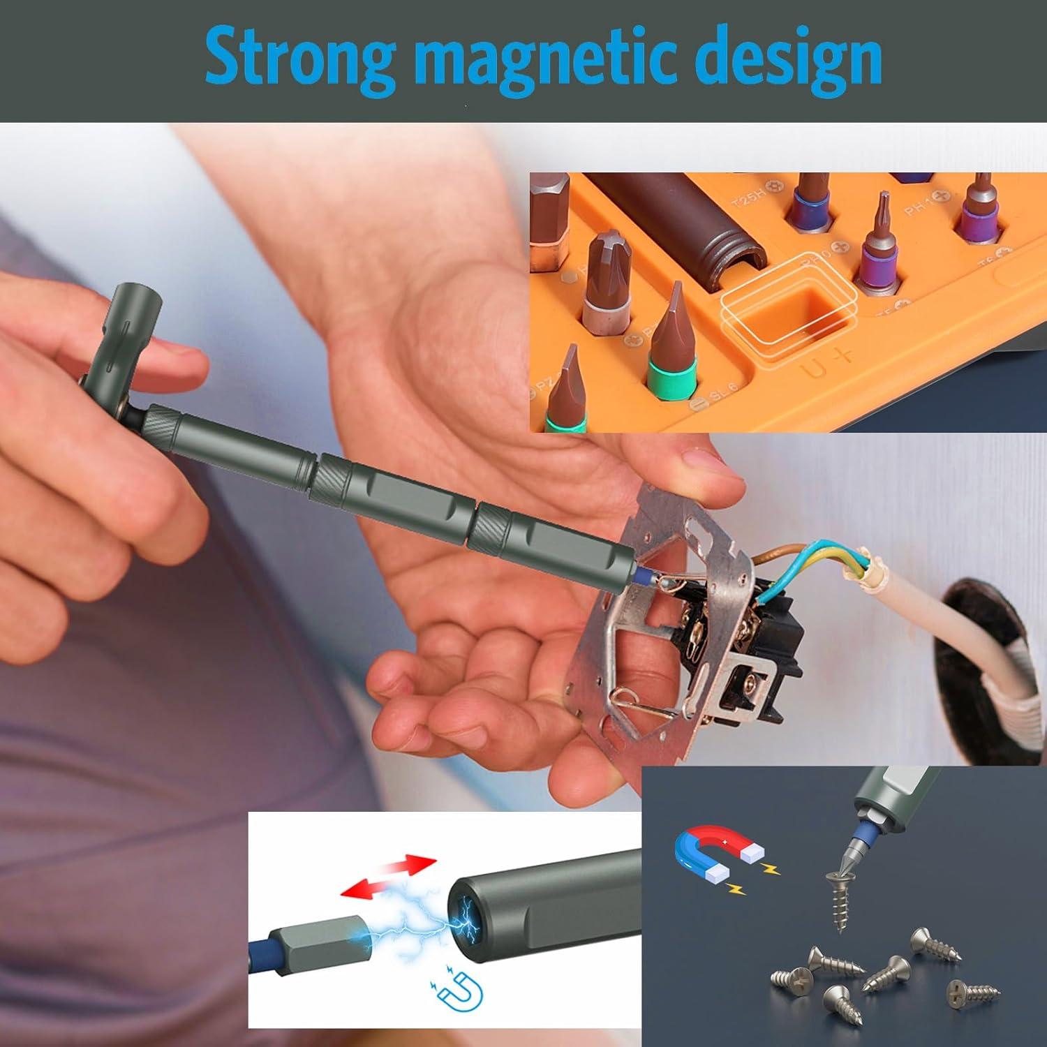 Juego de Destornilladores Magnéticos Criacr 42 en 1 con Mango de Carraca