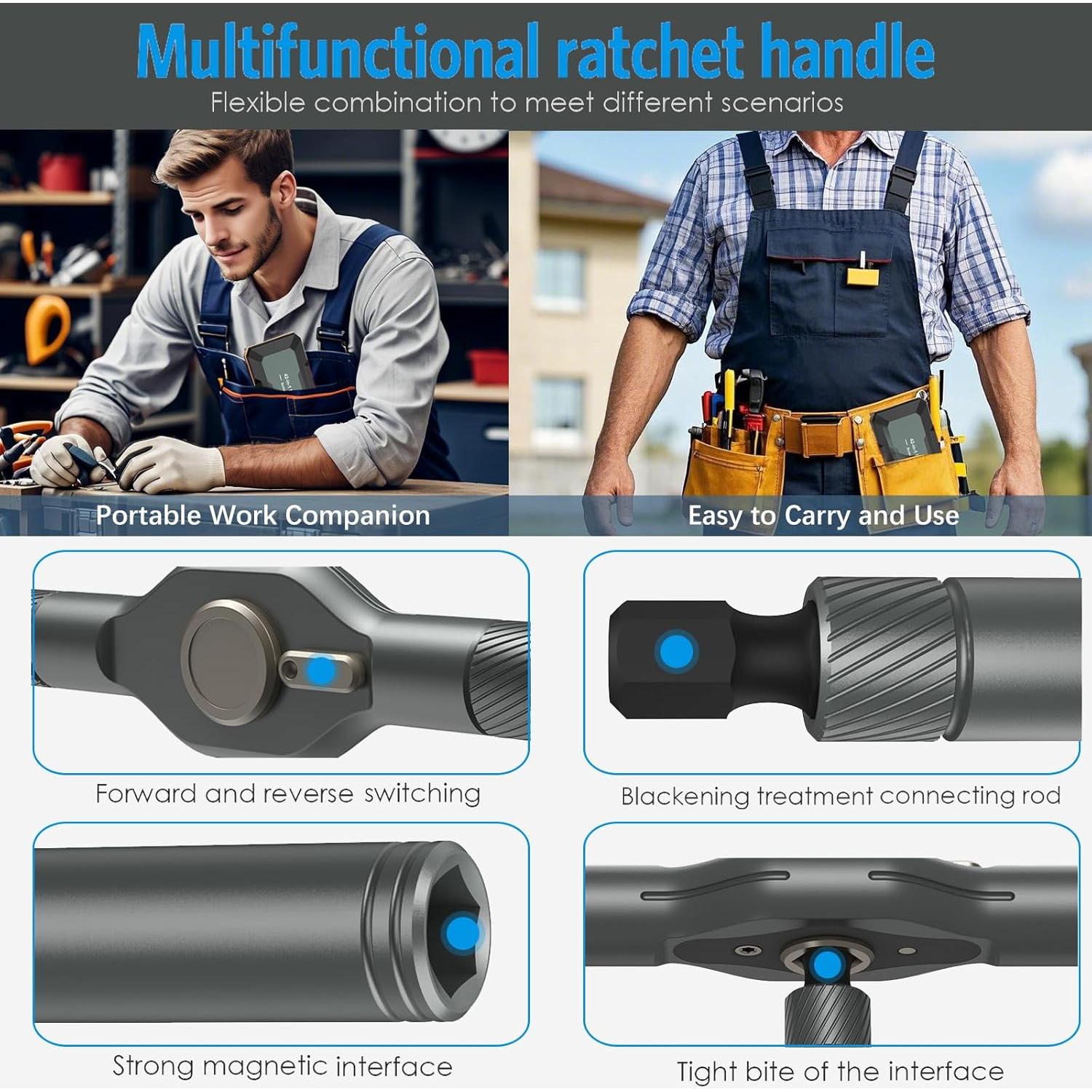 Juego de Destornilladores Magnéticos Criacr 42 en 1 con Mango de Carraca