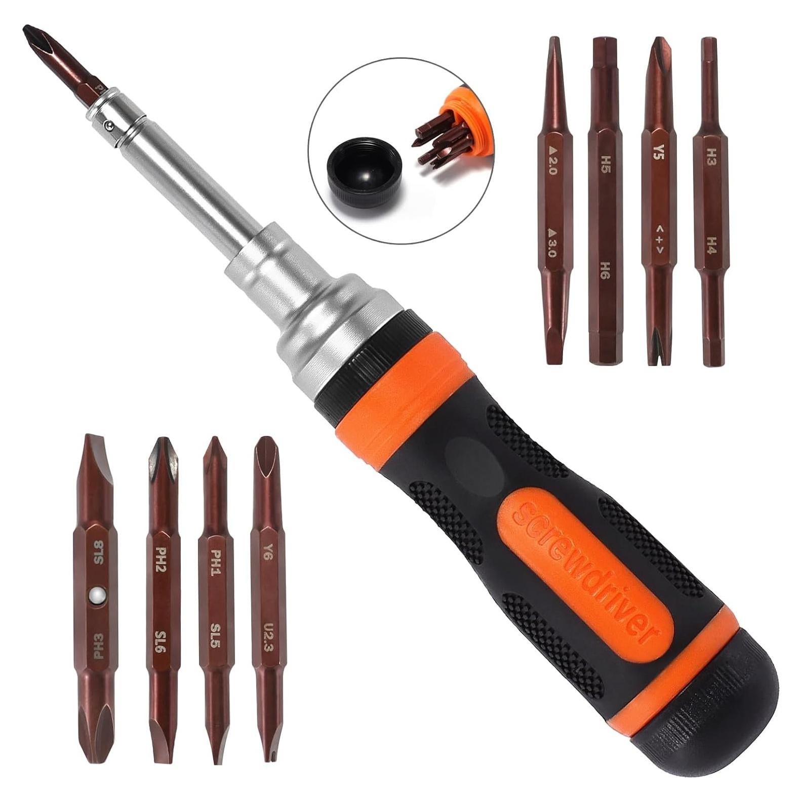 Destornillador de Trinquete 19 en 1 QHASPHC con Puntas Magnéticas