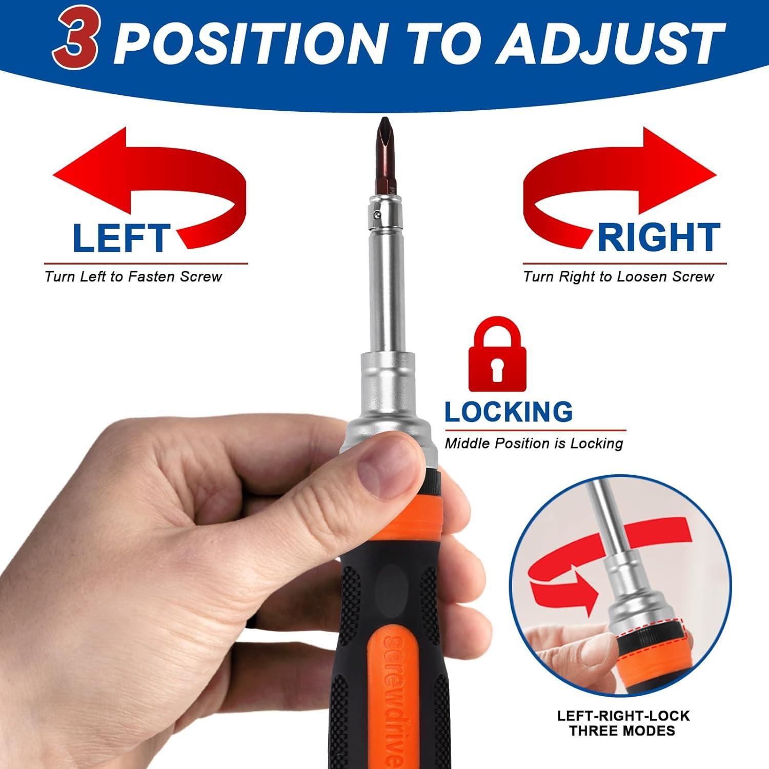 Destornillador de Trinquete 19 en 1 QHASPHC con Puntas Magnéticas