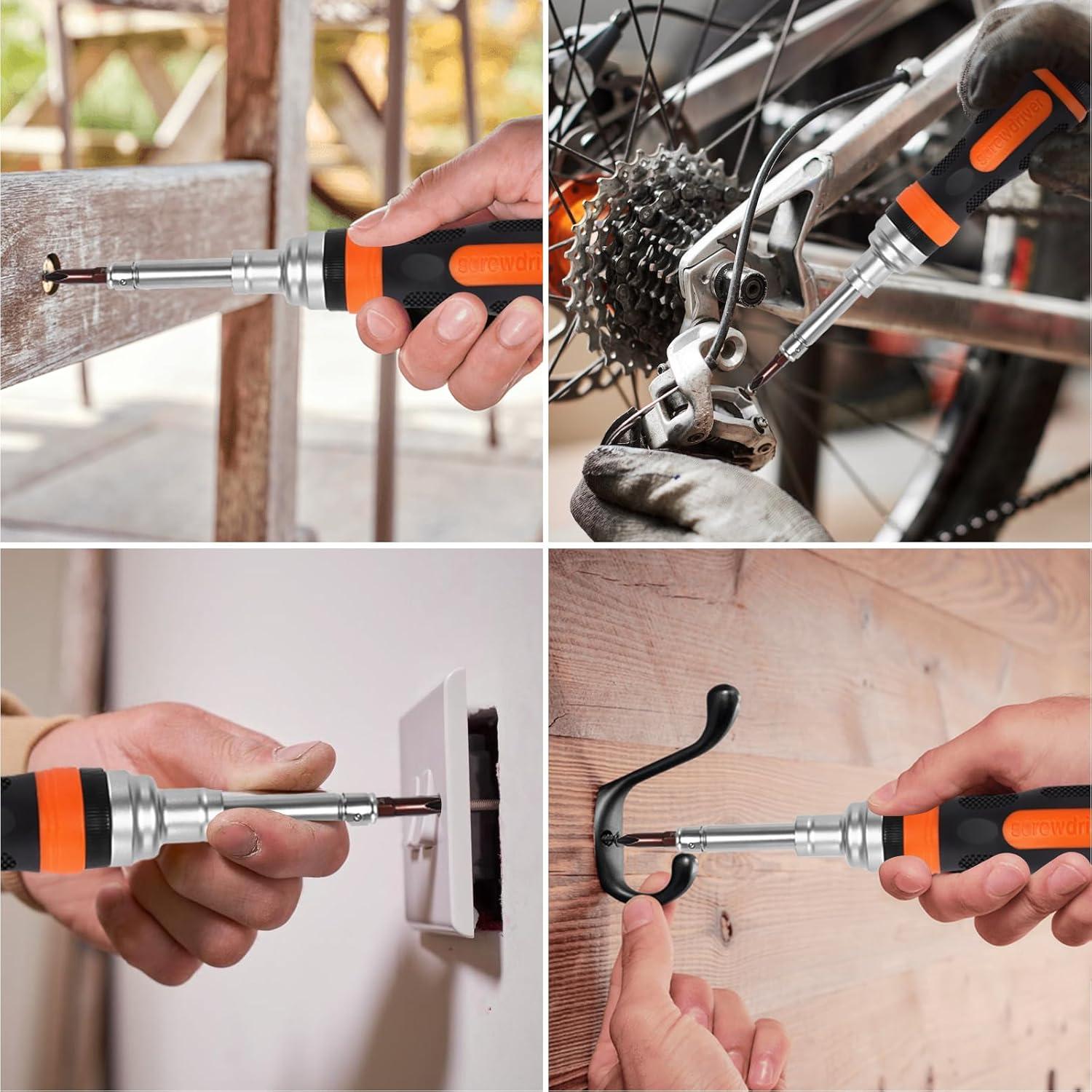 Destornillador de Trinquete 19 en 1 QHASPHC con Puntas Magnéticas