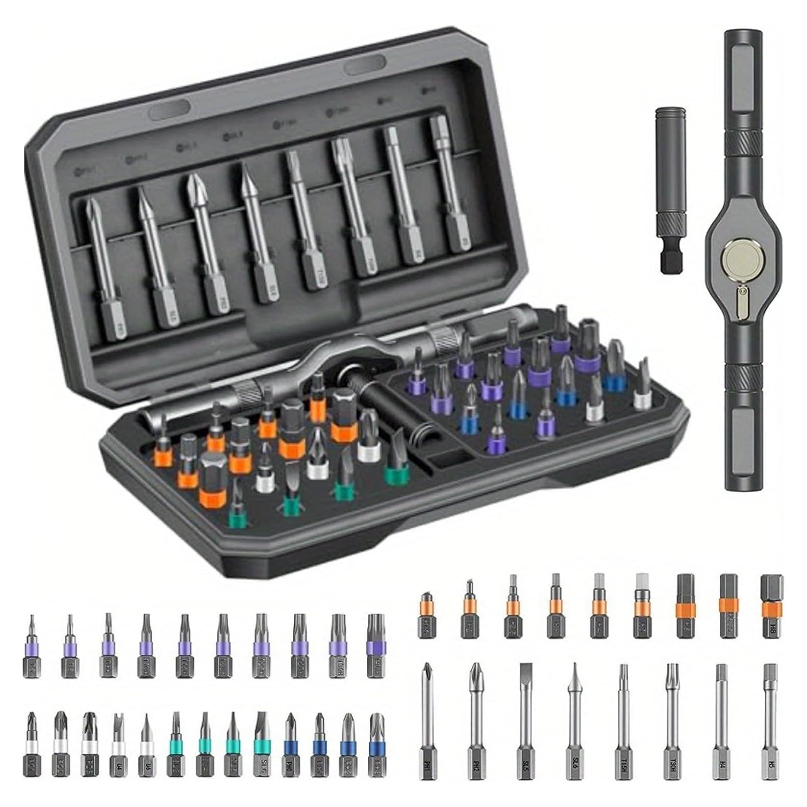 Juego de Destornilladores Magnéticos 42 en 1 Liucocotos - Puntas S2 y Mango Intercambiable