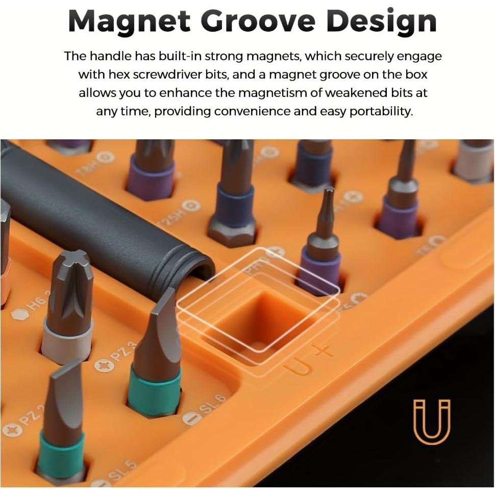 Juego de Destornilladores Magnéticos 42 en 1 Liucocotos - Puntas S2 y Mango Intercambiable