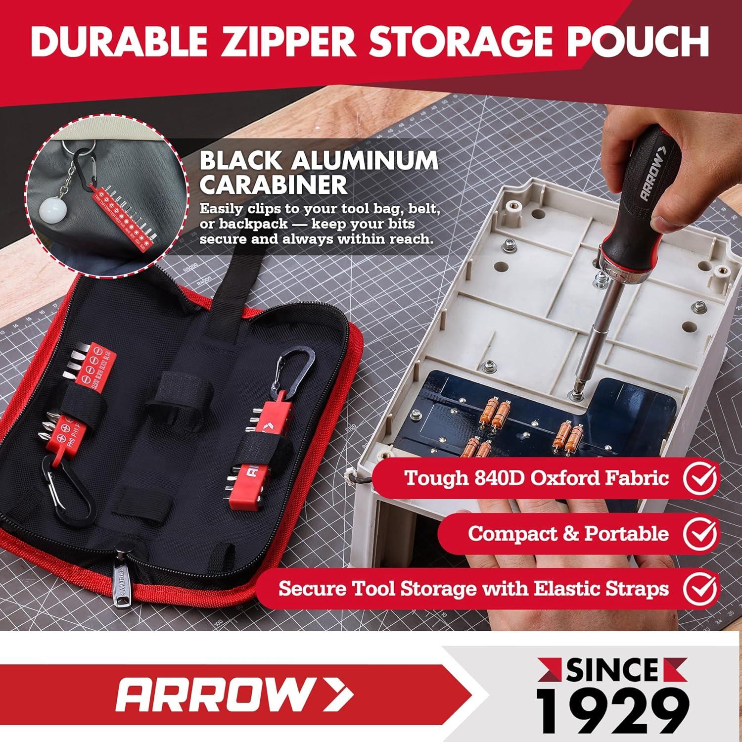 Juego de Destornilladores de Carraca Arrow 27-en-1 con Estuche