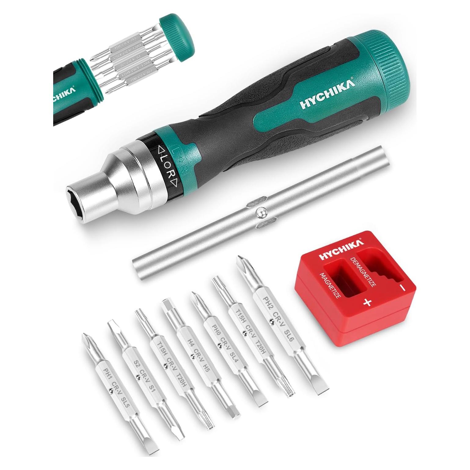 Destornillador de Trinquete 16-en-1 HYCHIKA con Bits Magnéticos