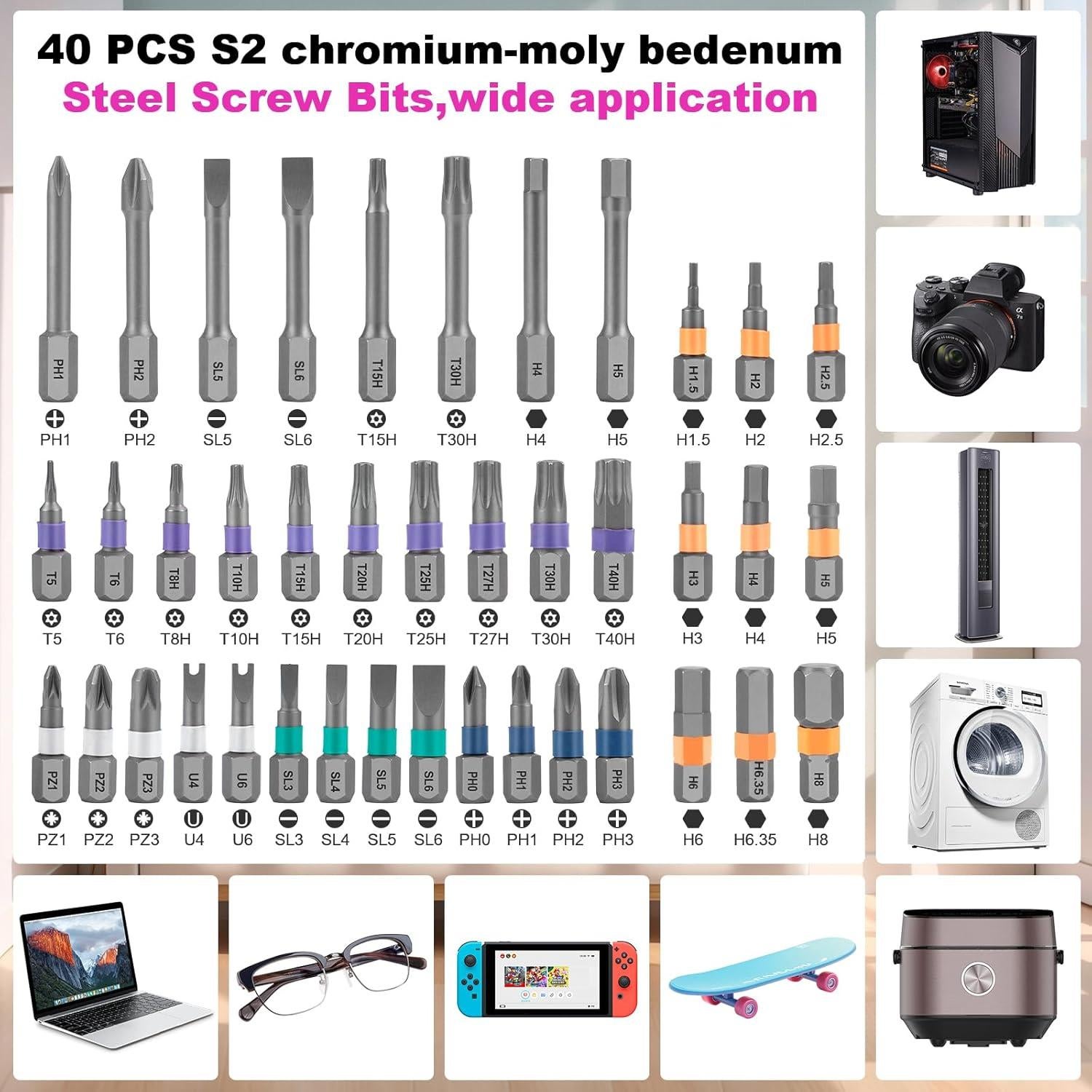 Juego de Destornilladores Magnéticos 42 en 1 THINKWORK