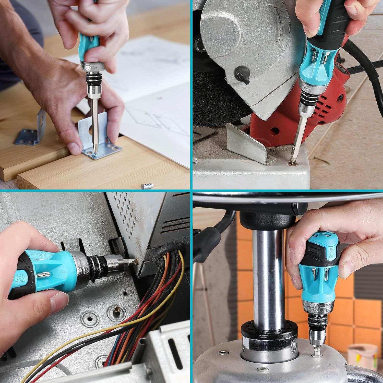 Juego de Destornilladores de Carraca 2 Piezas DURATECH 12 en 1