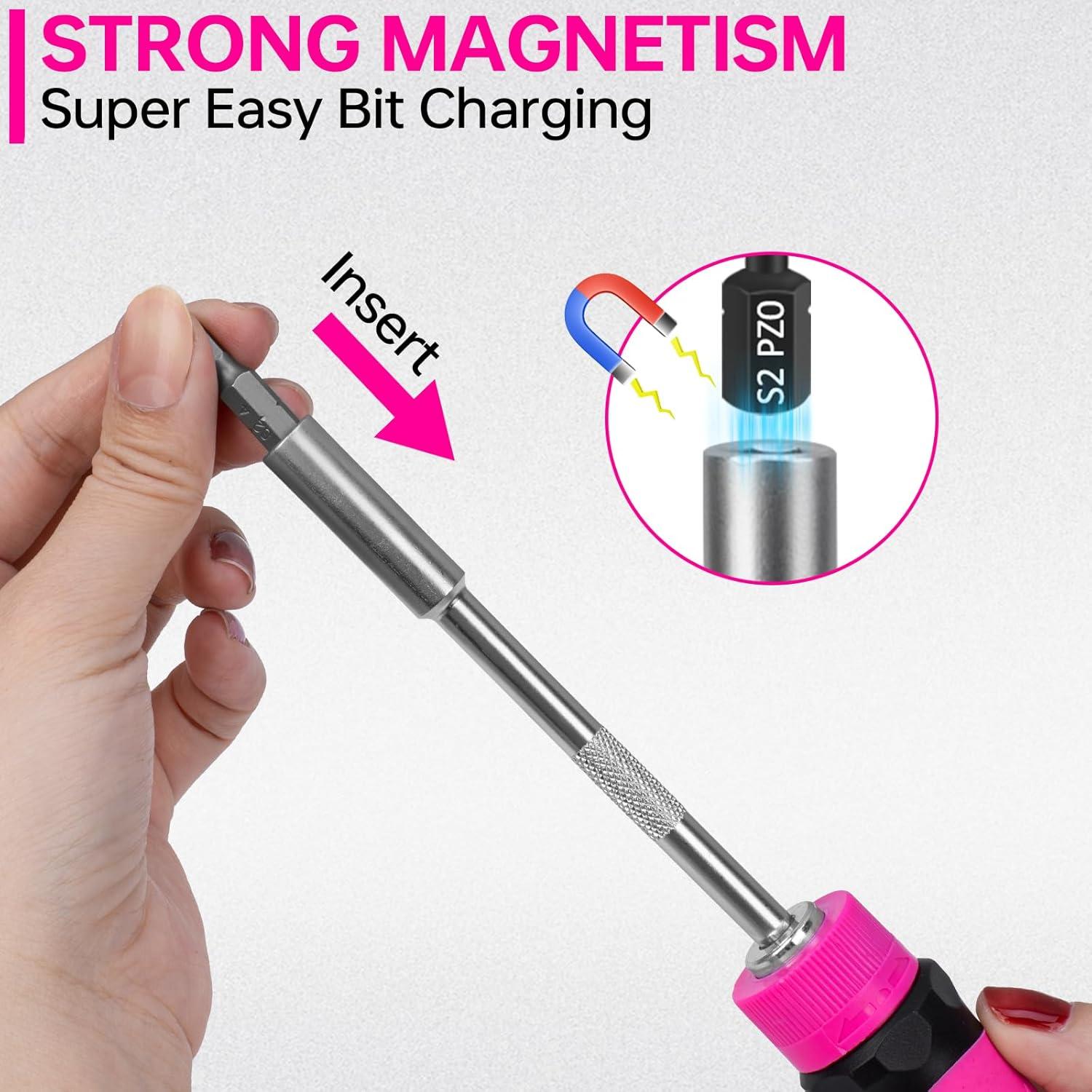 Juego de Destornilladores 32 en 1 THINKWORK Rosa Ergonómico