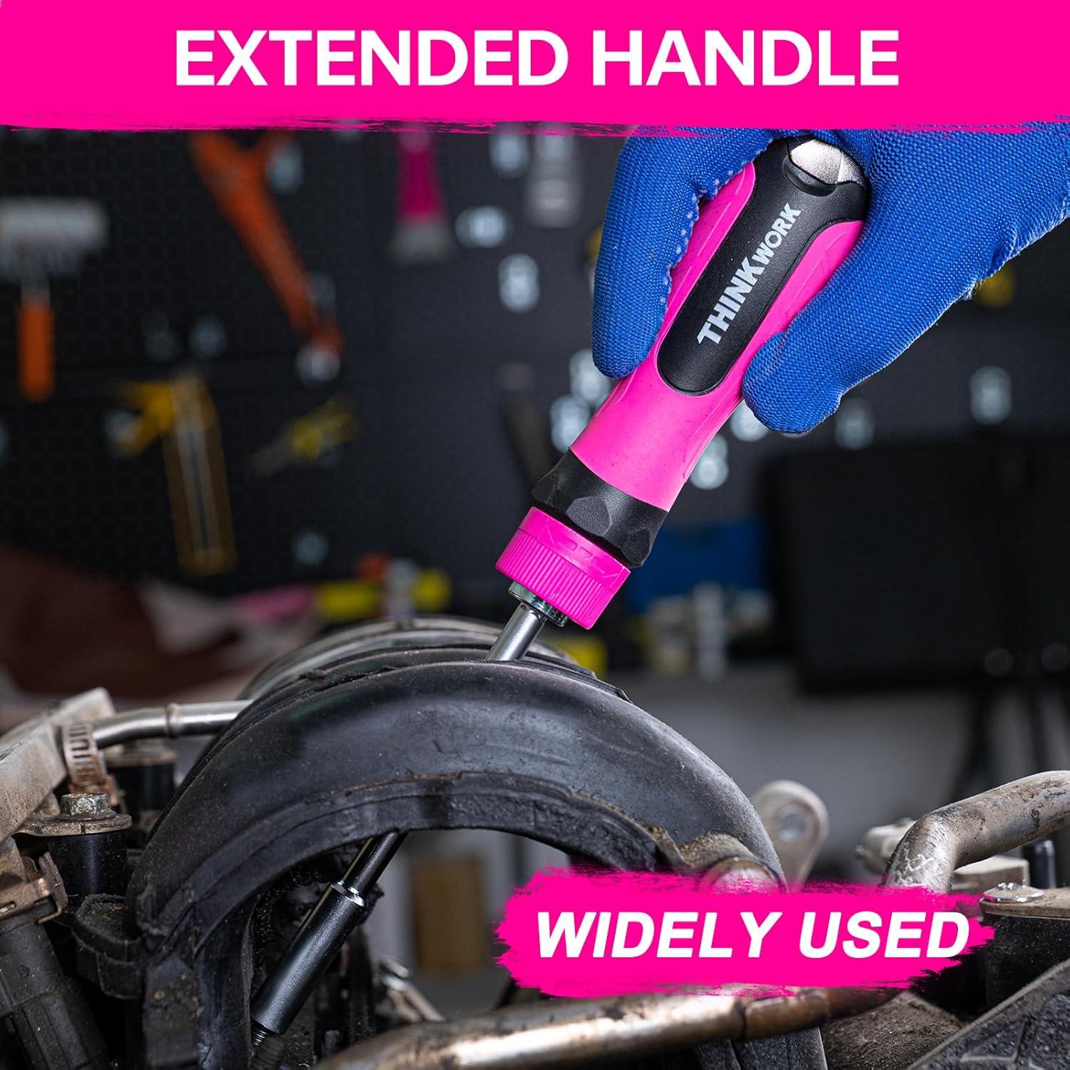 Juego de Destornilladores 32 en 1 THINKWORK Rosa Ergonómico