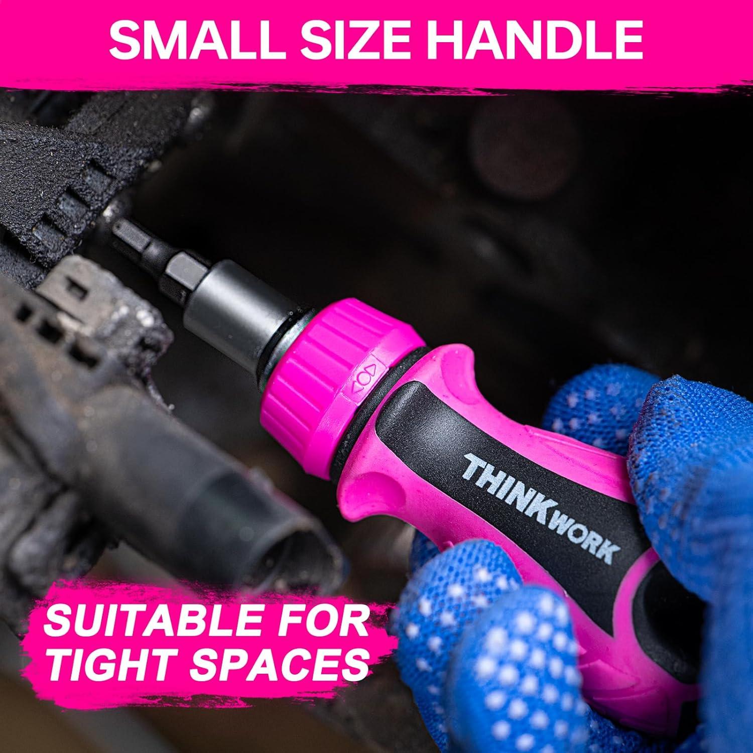 Juego de Destornilladores 32 en 1 THINKWORK Rosa Ergonómico