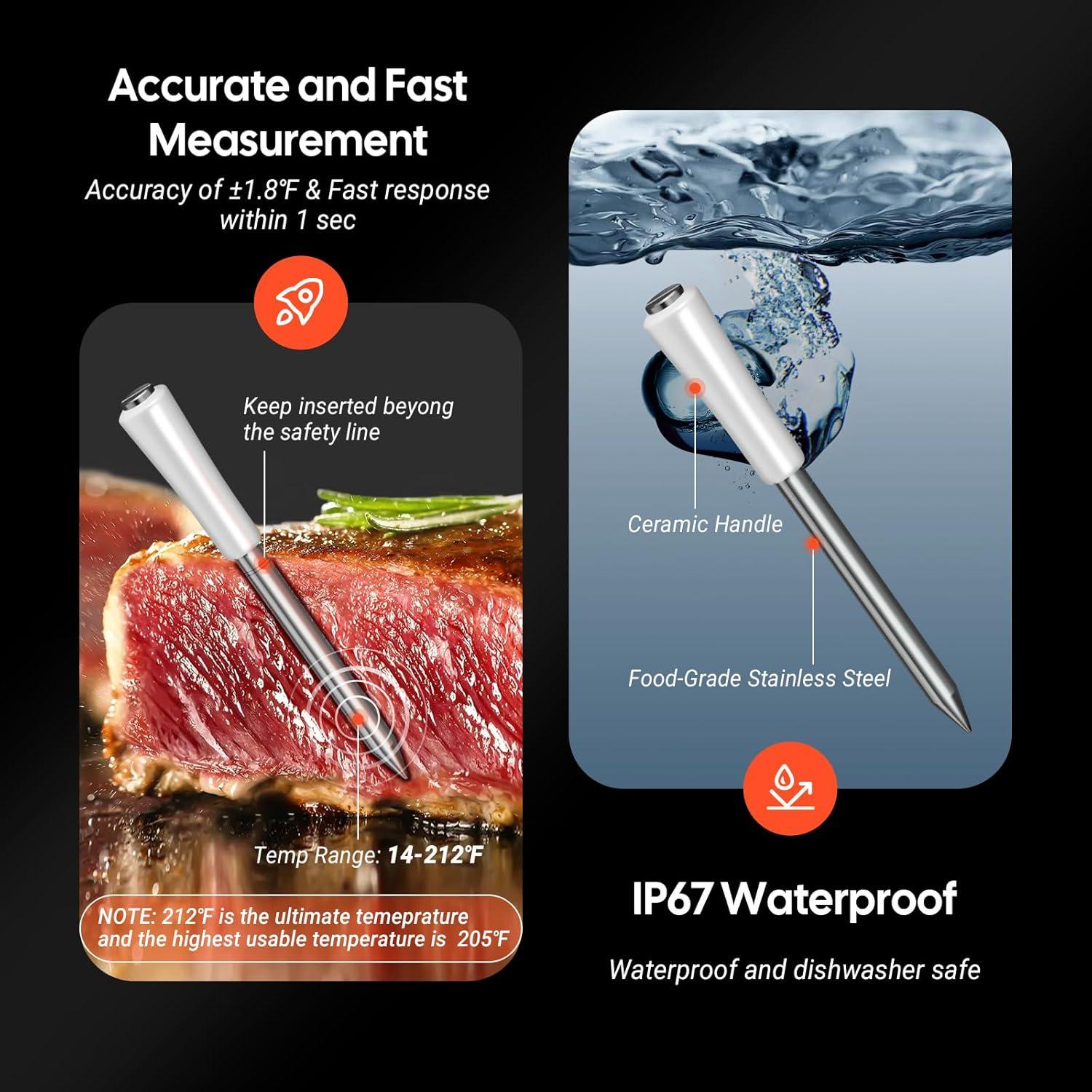 Termómetro de Carne Inalámbrico CharMeter ISVT-11-B 10.16 cm