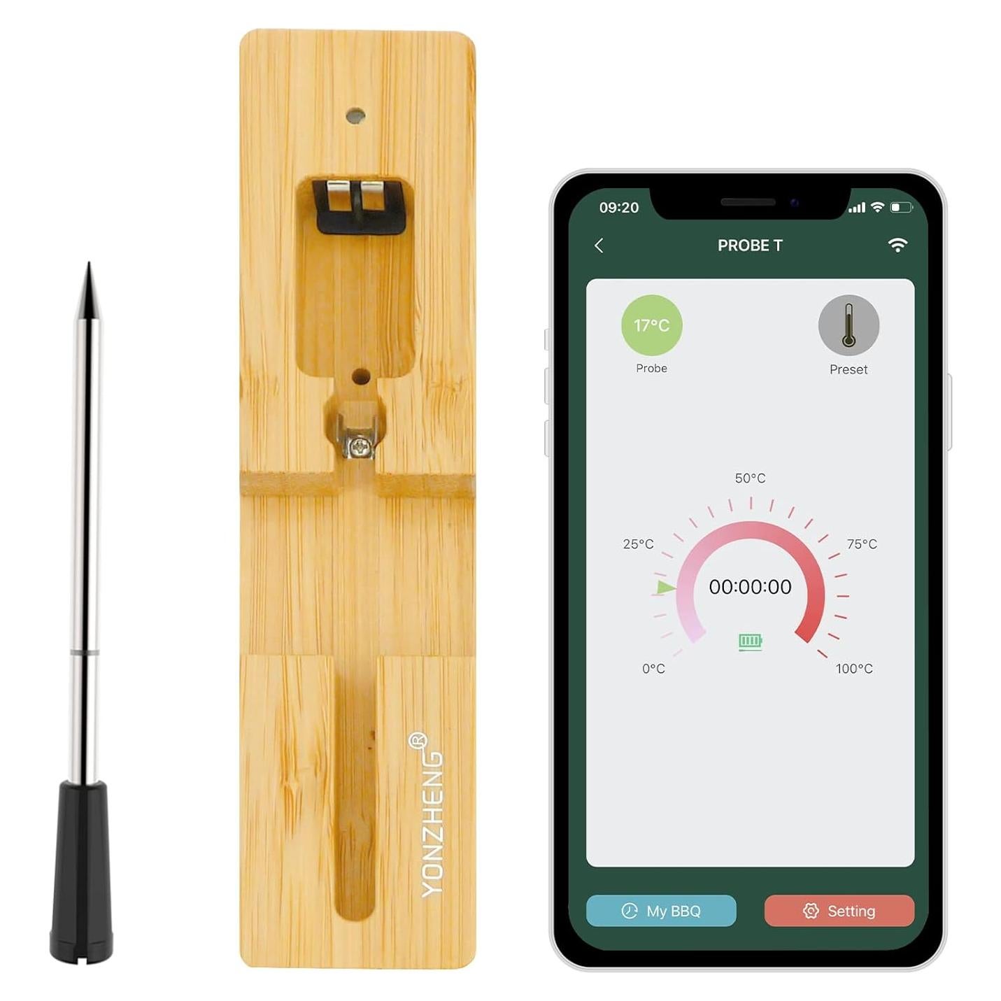 Termómetro de Carne Inalámbrico Bluetooth YONZHENG 60m Recargable