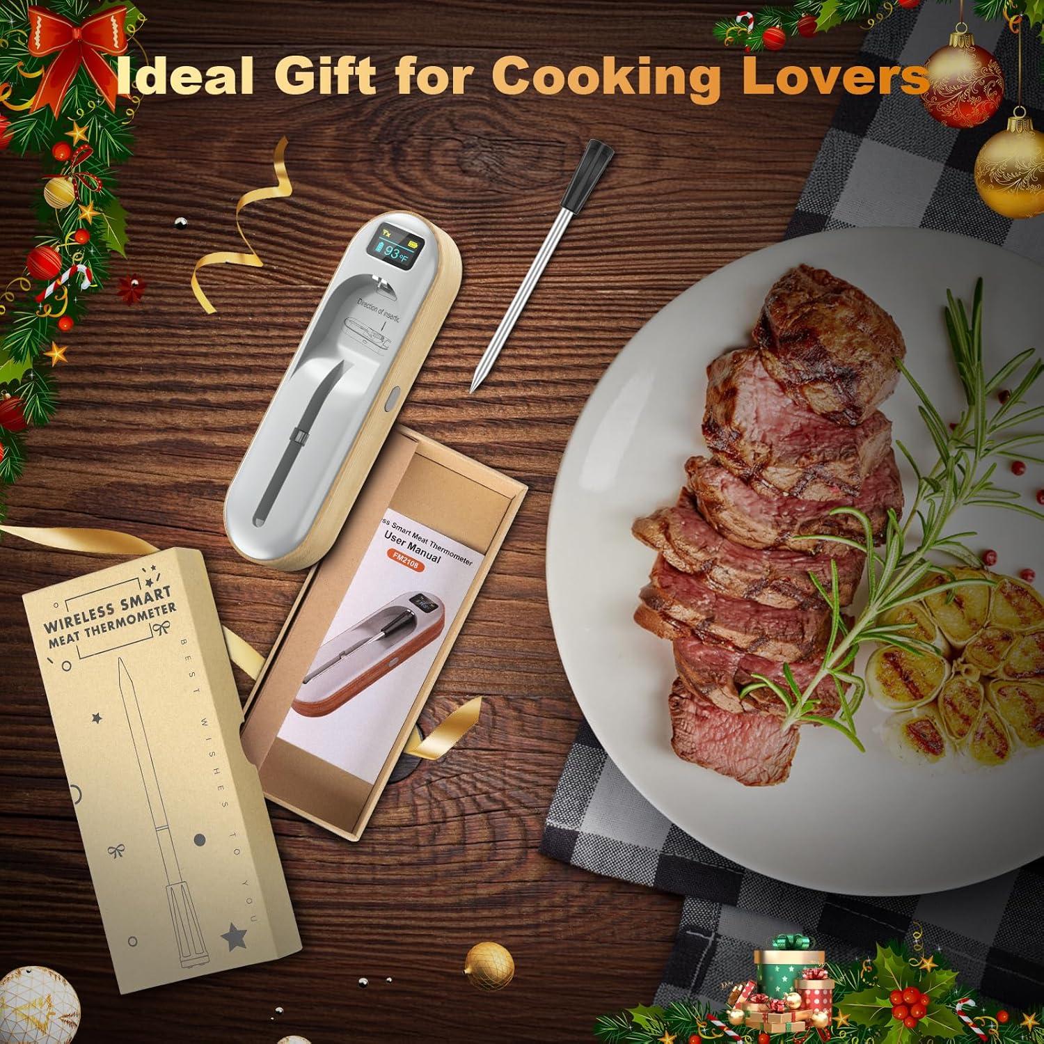 Termómetro de Carne Inalámbrico Magodey con Bluetooth y Alarma