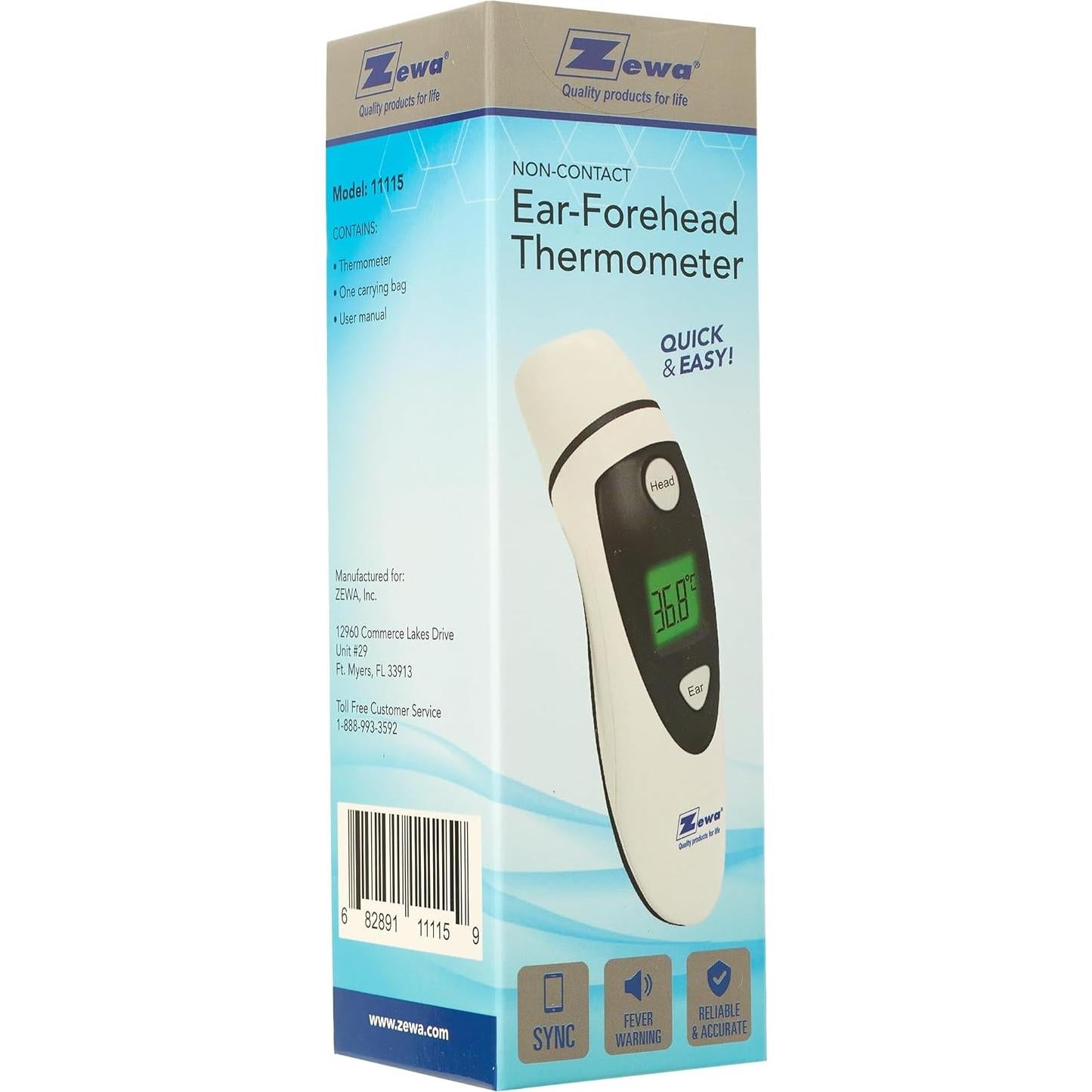 Termómetro Infrarrojo Zewa 11115 | Sin Contacto | Bluetooth 4.0