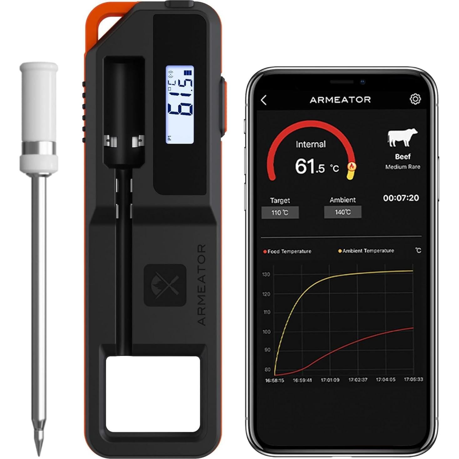 Termómetro de Carne Inalámbrico ARMEATOR A1 con App Bluetooth