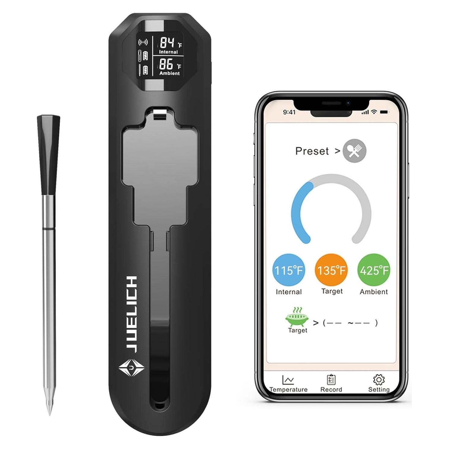 Termómetro de Carne Inalámbrico JUELICH Bluetooth 250m Precisión