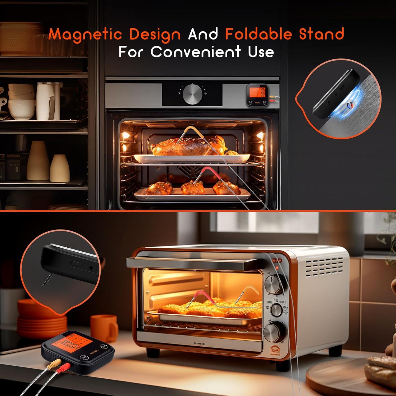 Termómetro de Carne INKBIRD IB-0822-BO, 4 Probes, Bluetooth y WiFi