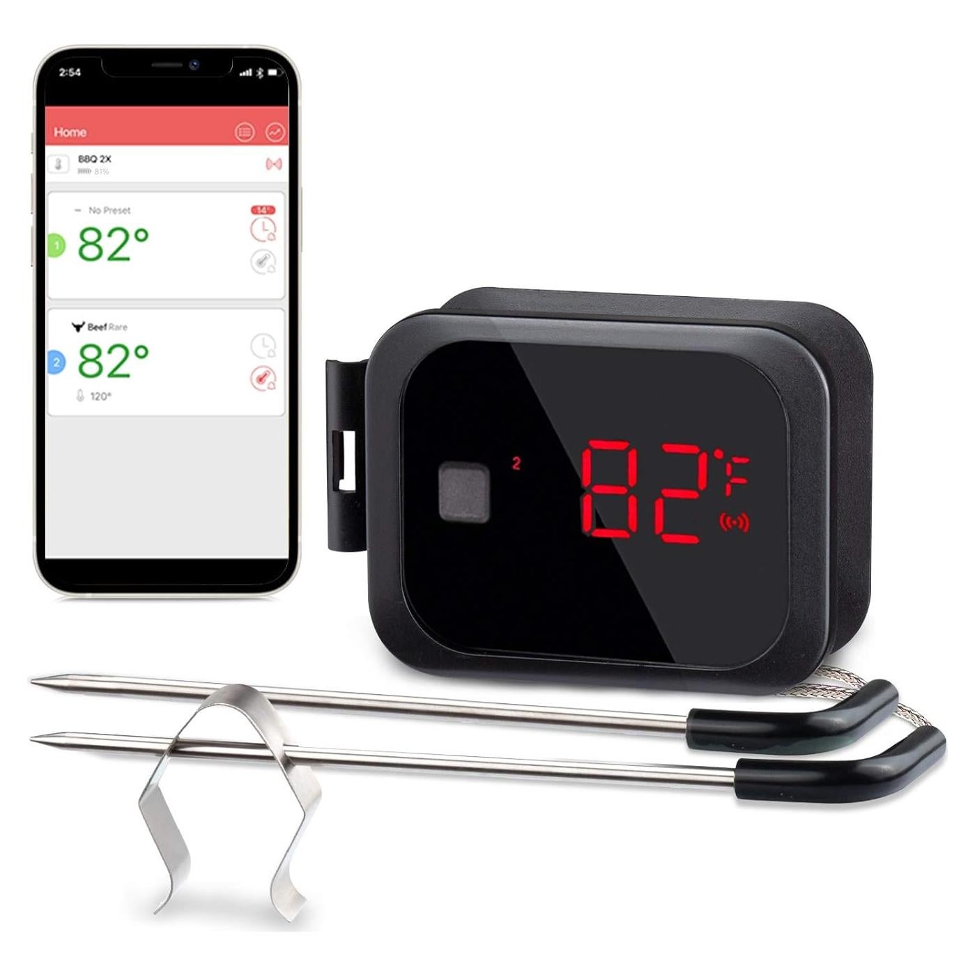 Termómetro Digital Inalámbrico Inkbird IBT-2X con 2 Sondas