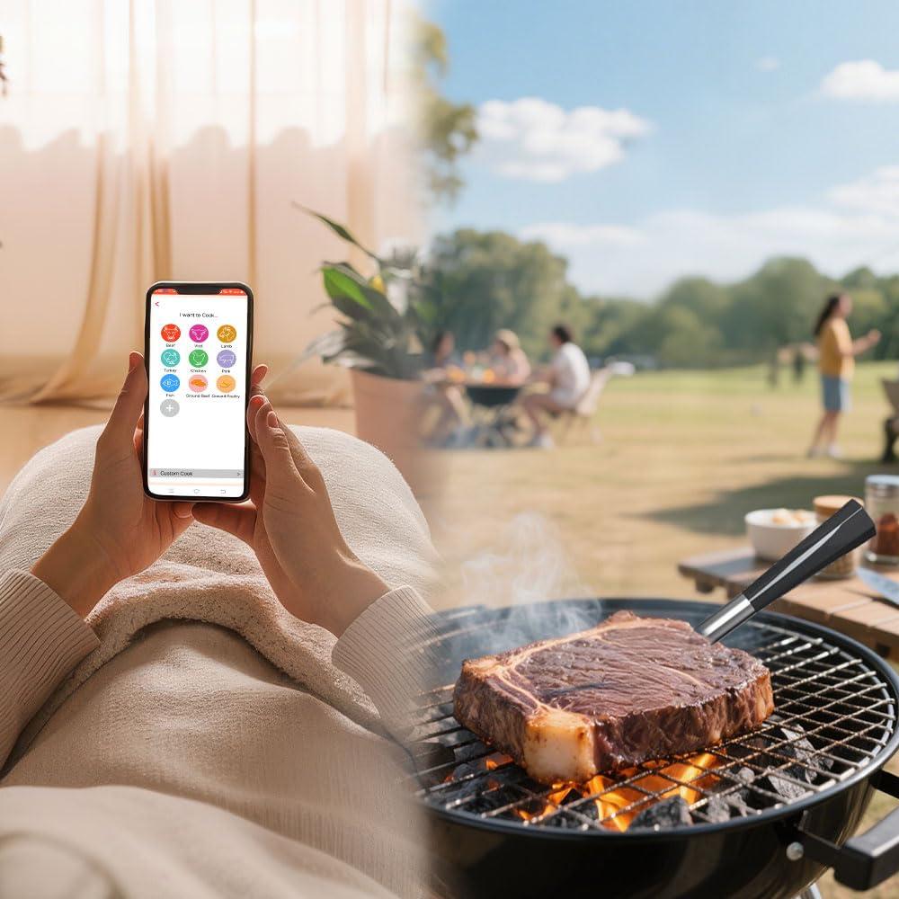 Termómetro de Carne Inalámbrico PULEKESI Smt-01 con App