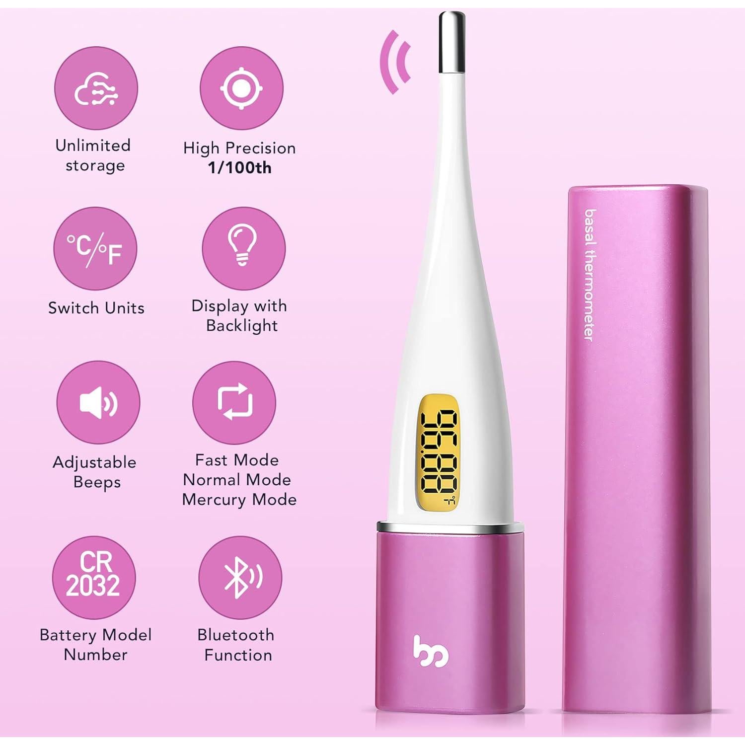 Termómetro Basal Inteligente Femometer Morado con APP