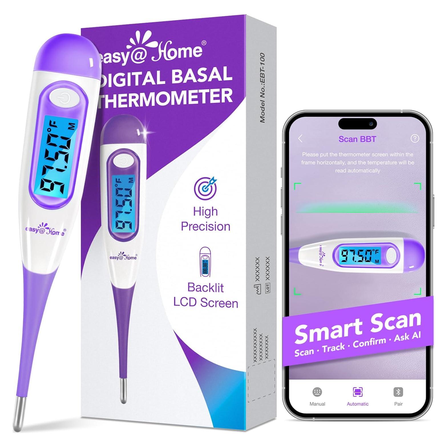 Termómetro Basal Digital Easy@Home EBT-100B con Pantalla LCD